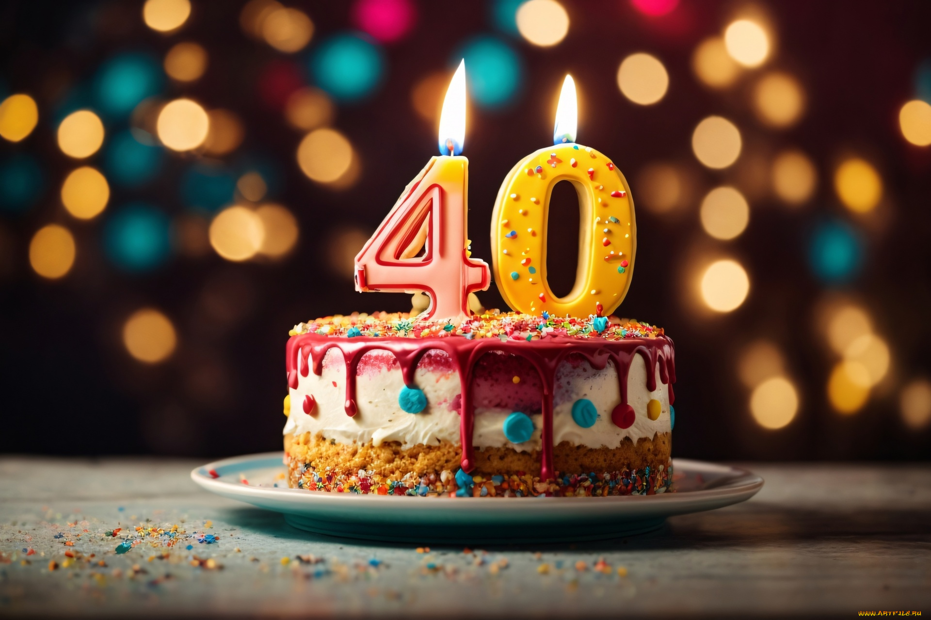 праздничные, день, рождения, праздничный, торт, свеча