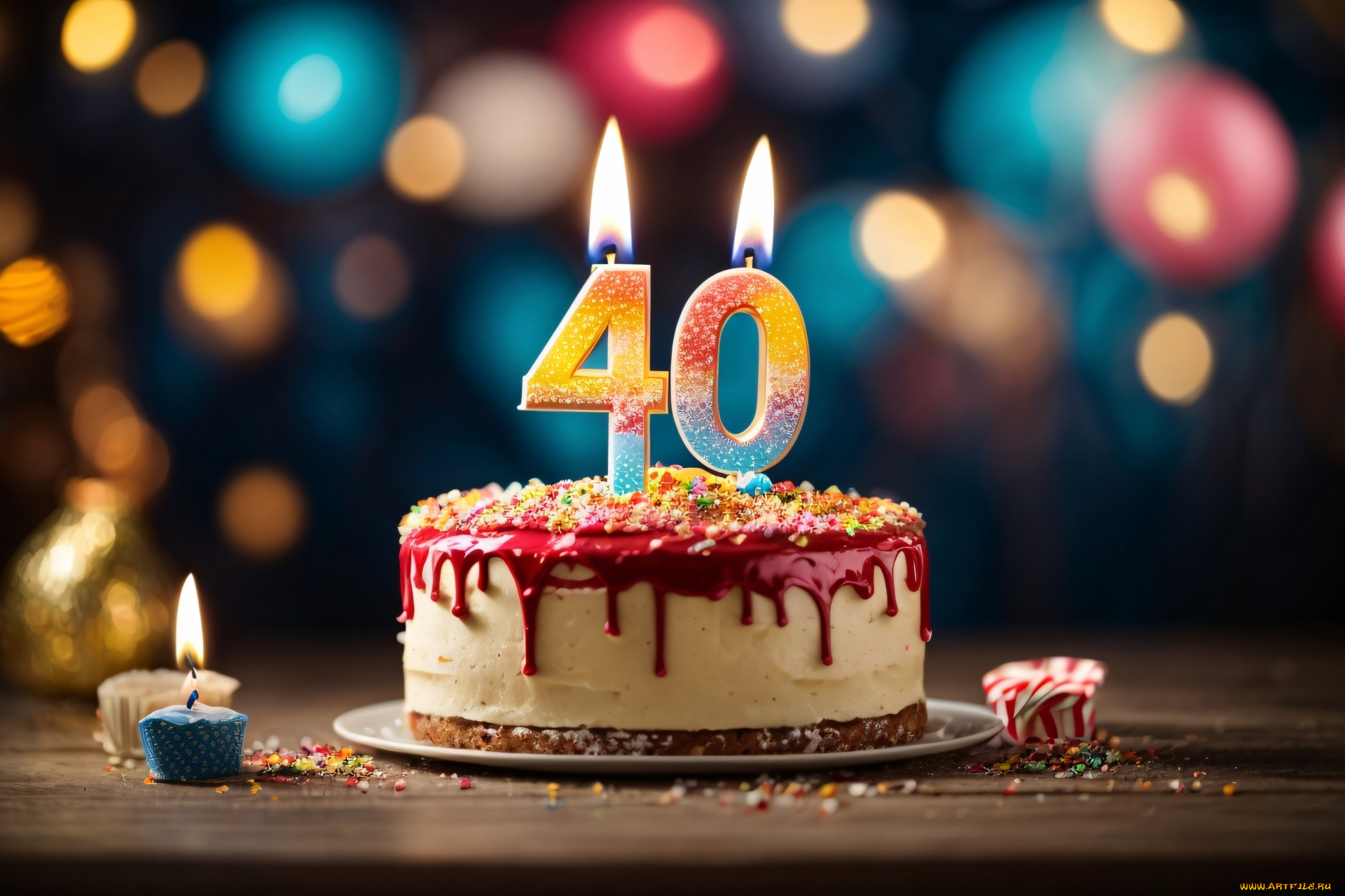 праздничные, день, рождения, праздничный, торт, свеча