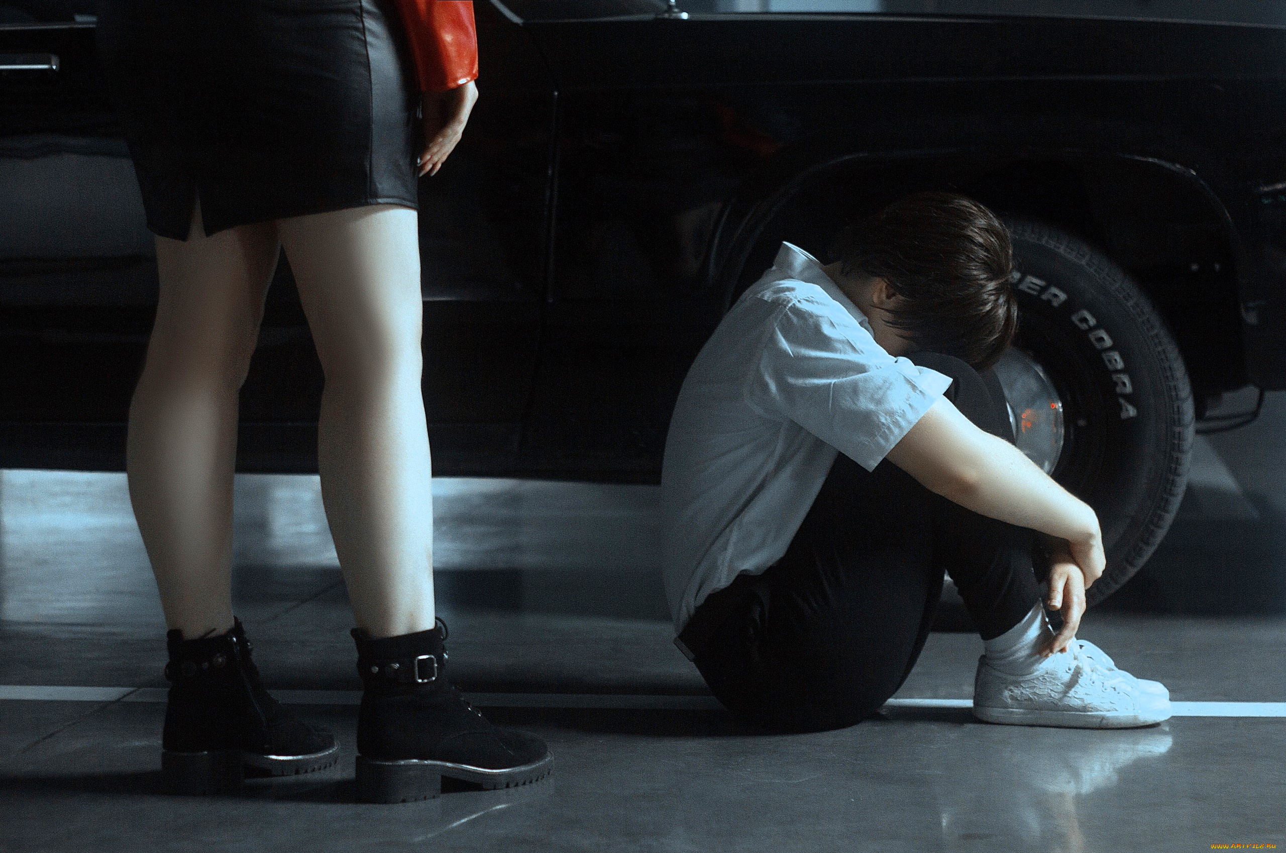 девушки, -, креатив, , косплей, образ, костюм, косплей, парковка