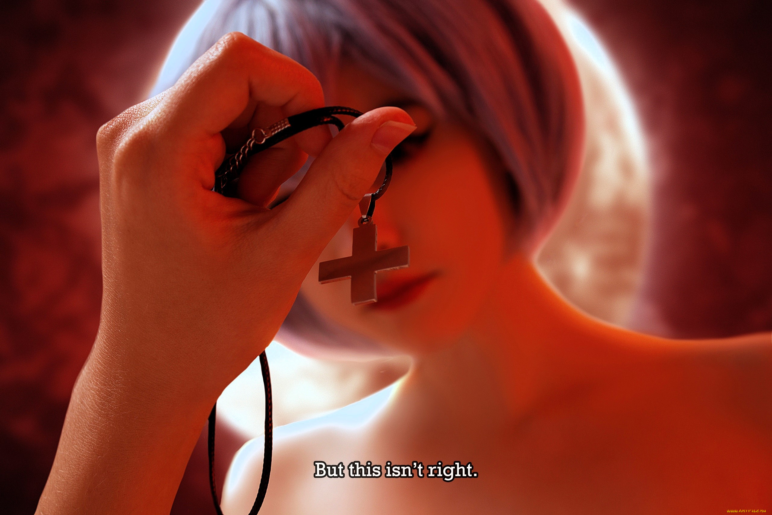 девушки, -, креатив, , косплей, образ, костюм, косплей, лицо, луна, крест