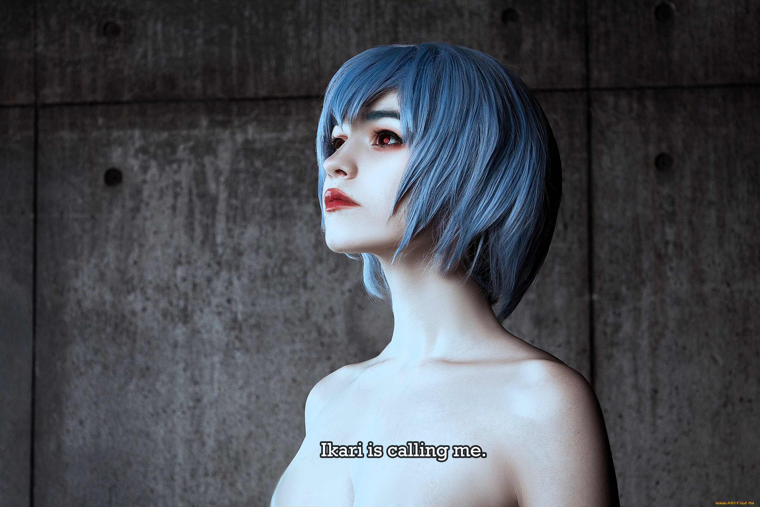 девушки, -, креатив, , косплей, образ, костюм, косплей, голубые, волосы, лицо