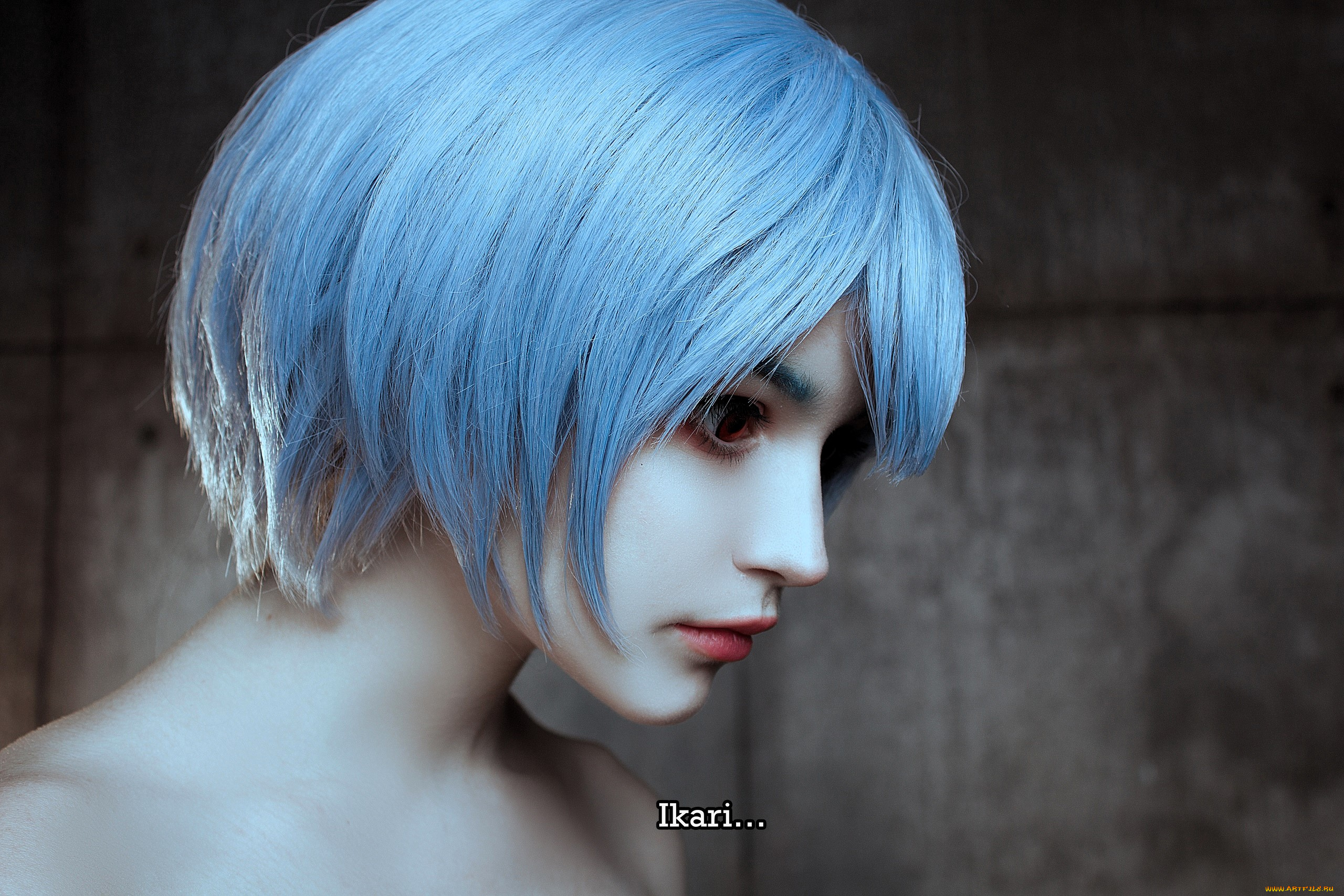 девушки, -, креатив, , косплей, образ, костюм, косплей, голубые, волосы, лицо