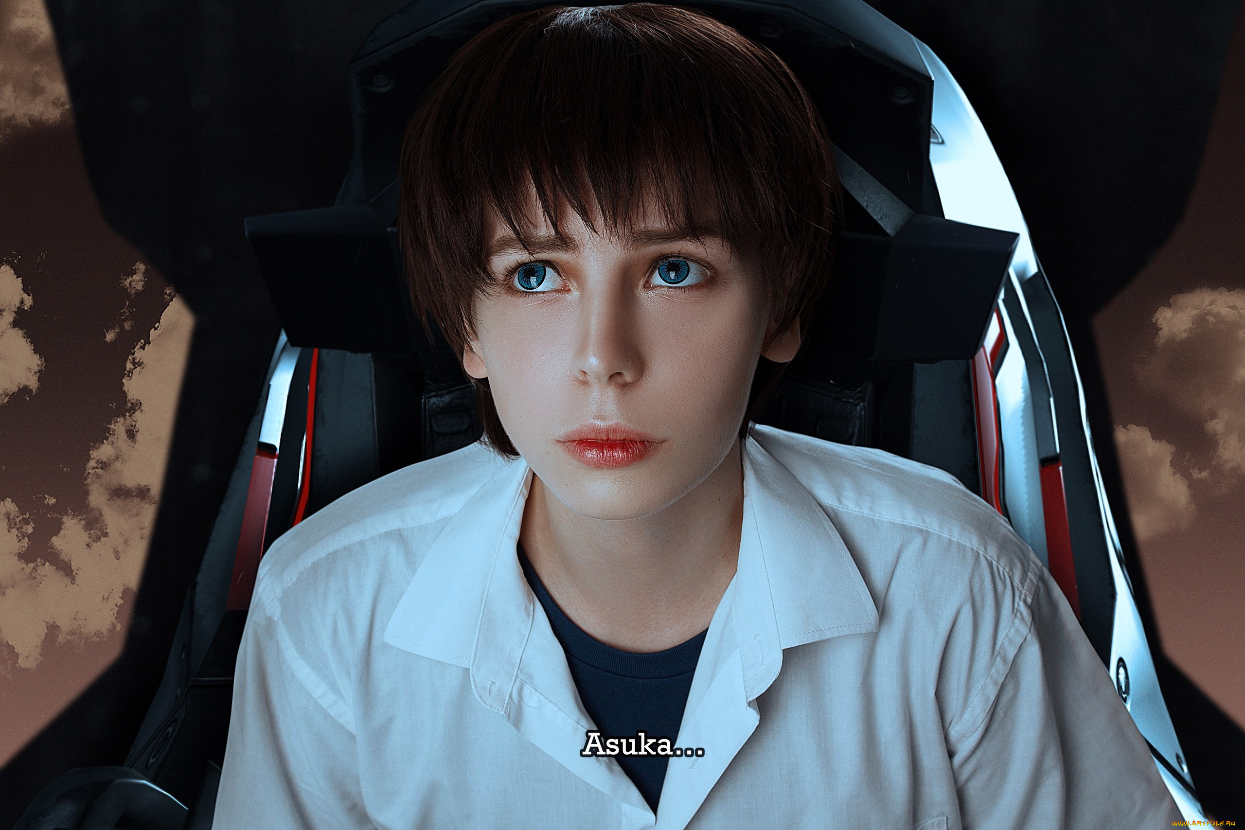 девушки, -, креатив, , косплей, образ, костюм, косплей, кресло, рубашка