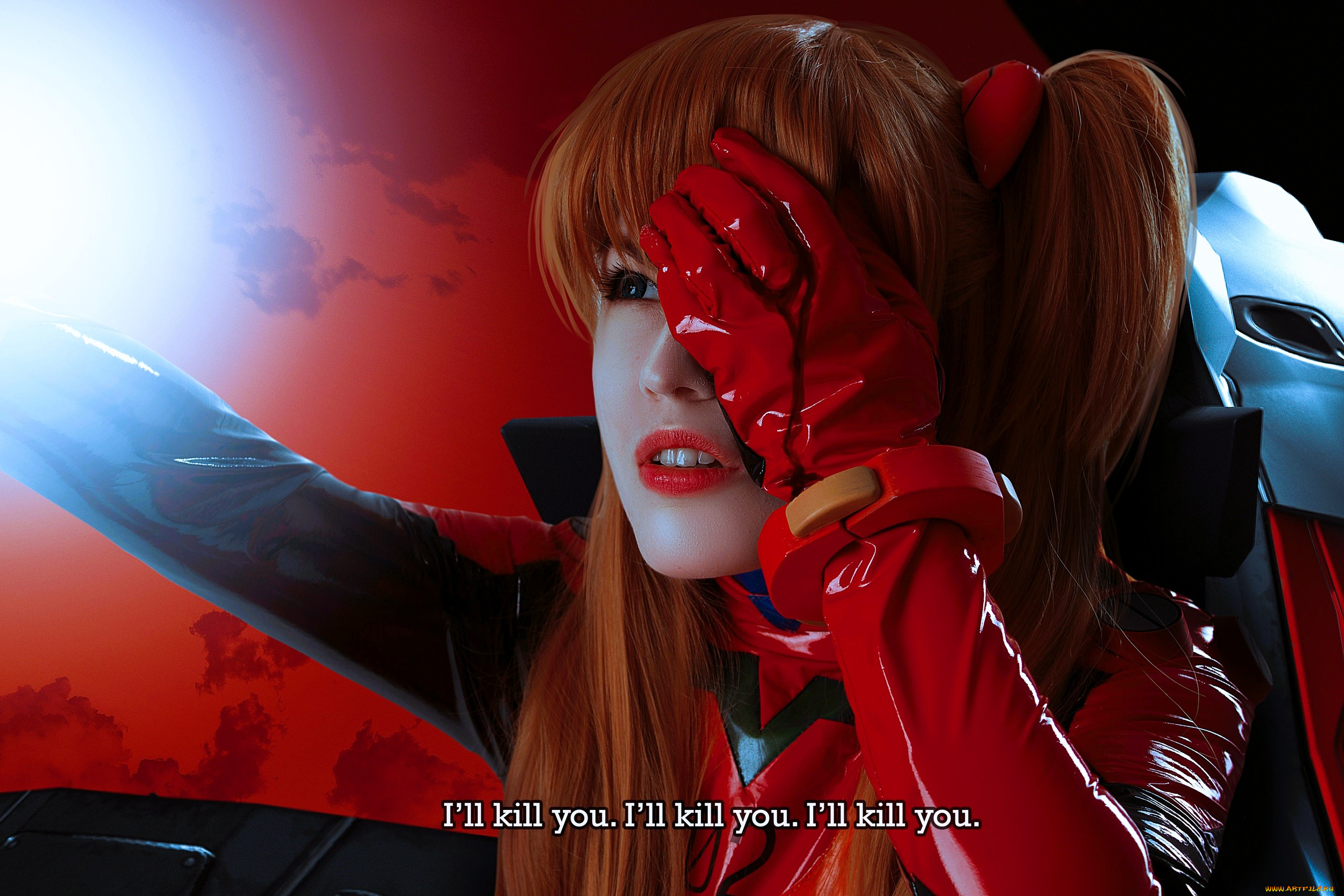 девушки, -, креатив, , косплей, образ, костюм, косплей, рыжая, глаз, боль