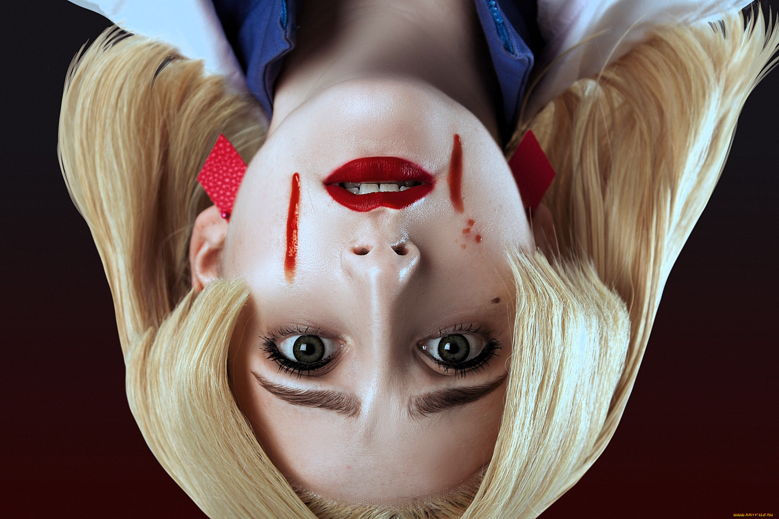 девушки, -, креатив, , косплей, образ, костюм, косплей, блондинка, халат, кровь