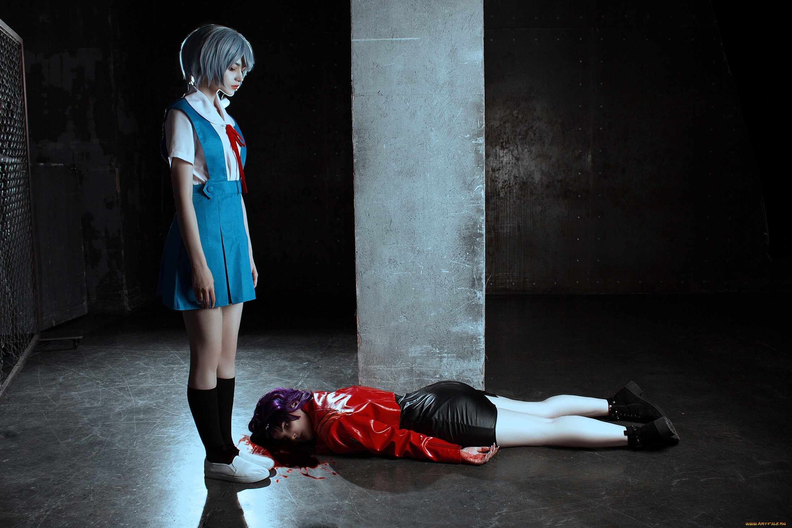 девушки, -, креатив, , косплей, образы, косплей, костюмы, кровь, колонна