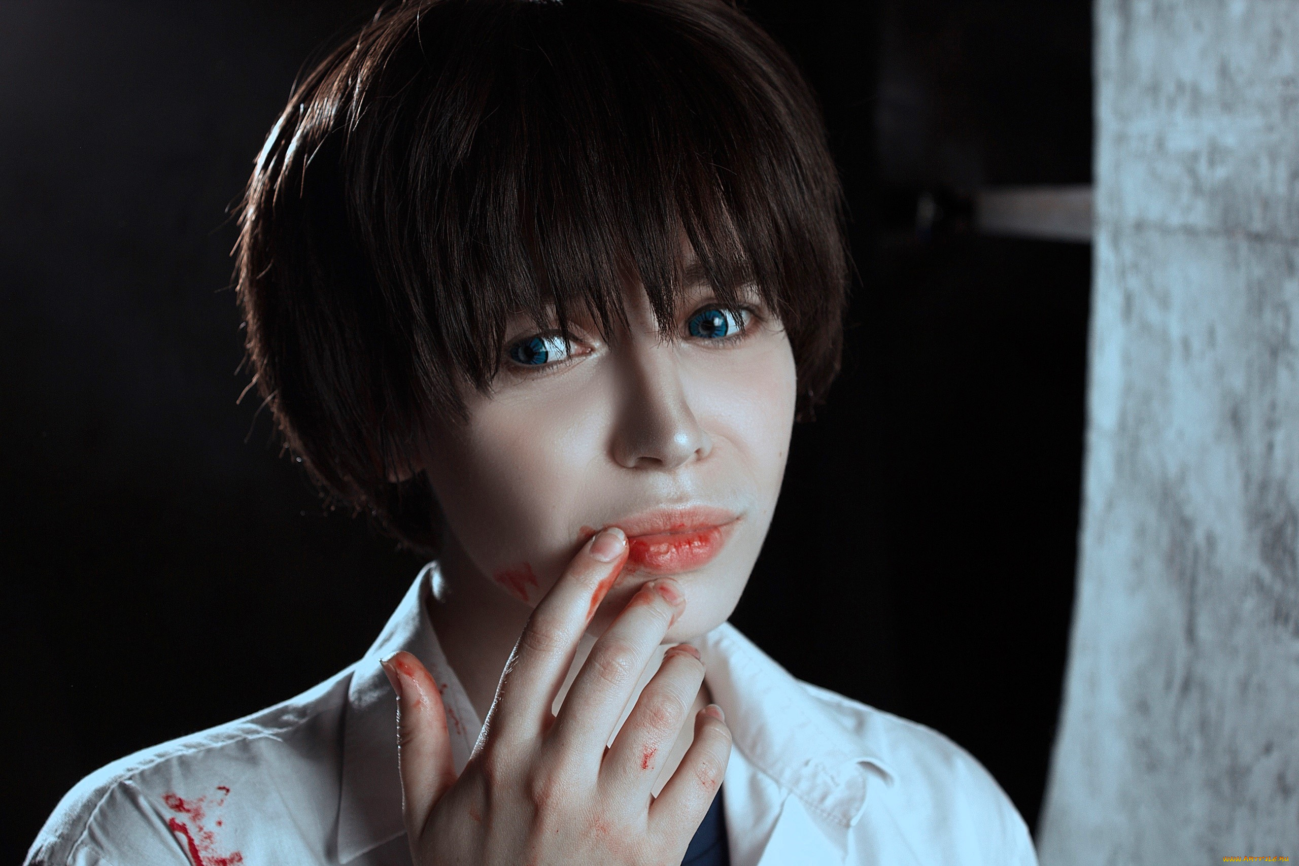 девушки, -, креатив, , косплей, образы, косплей, костюмы, кровь, лицо