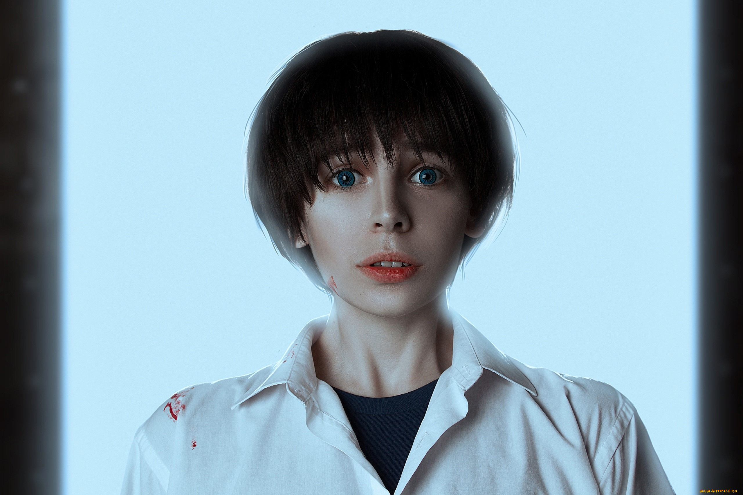 девушки, -, креатив, , косплей, образы, косплей, костюмы, кровь, лицо