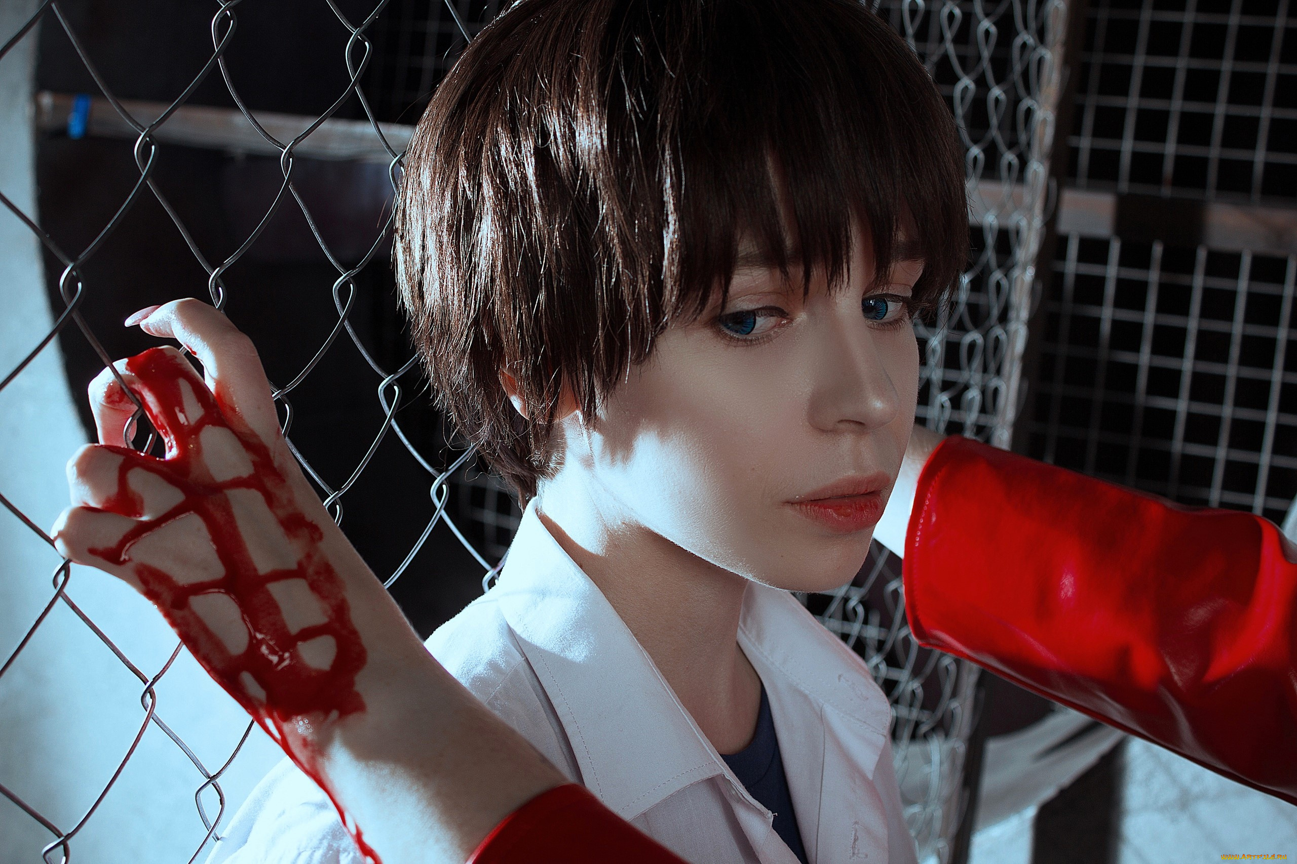 девушки, -, креатив, , косплей, образы, косплей, костюмы, кровь, решетка, руки