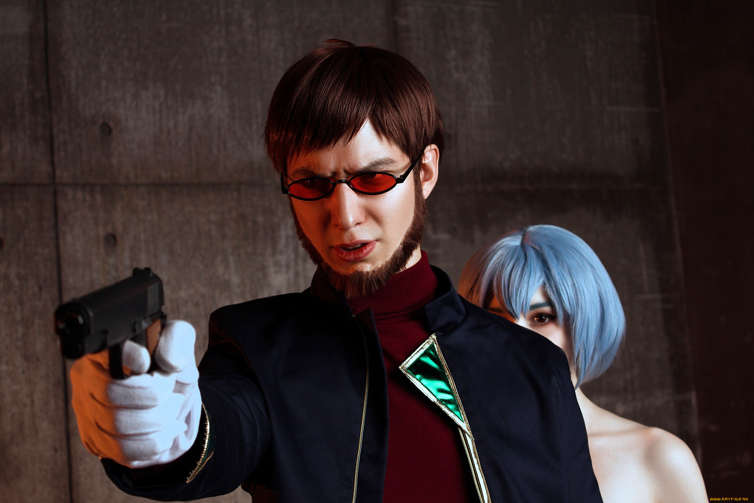 разное, мужчина, женщина, мужчина, пистолет, девушка