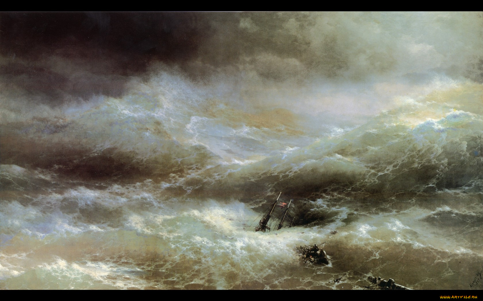 14, волна, айвазовский, рисованные, природа