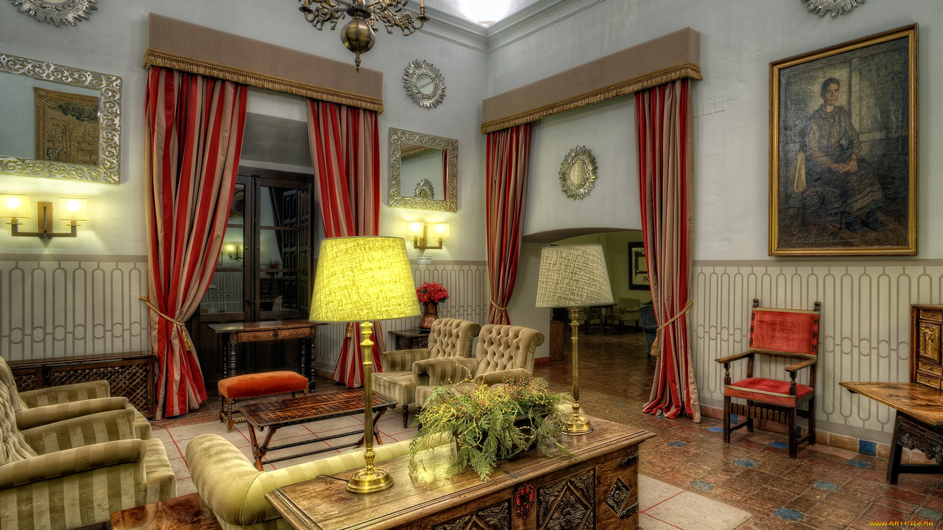 интерьер, кабинет, библиотека, офис