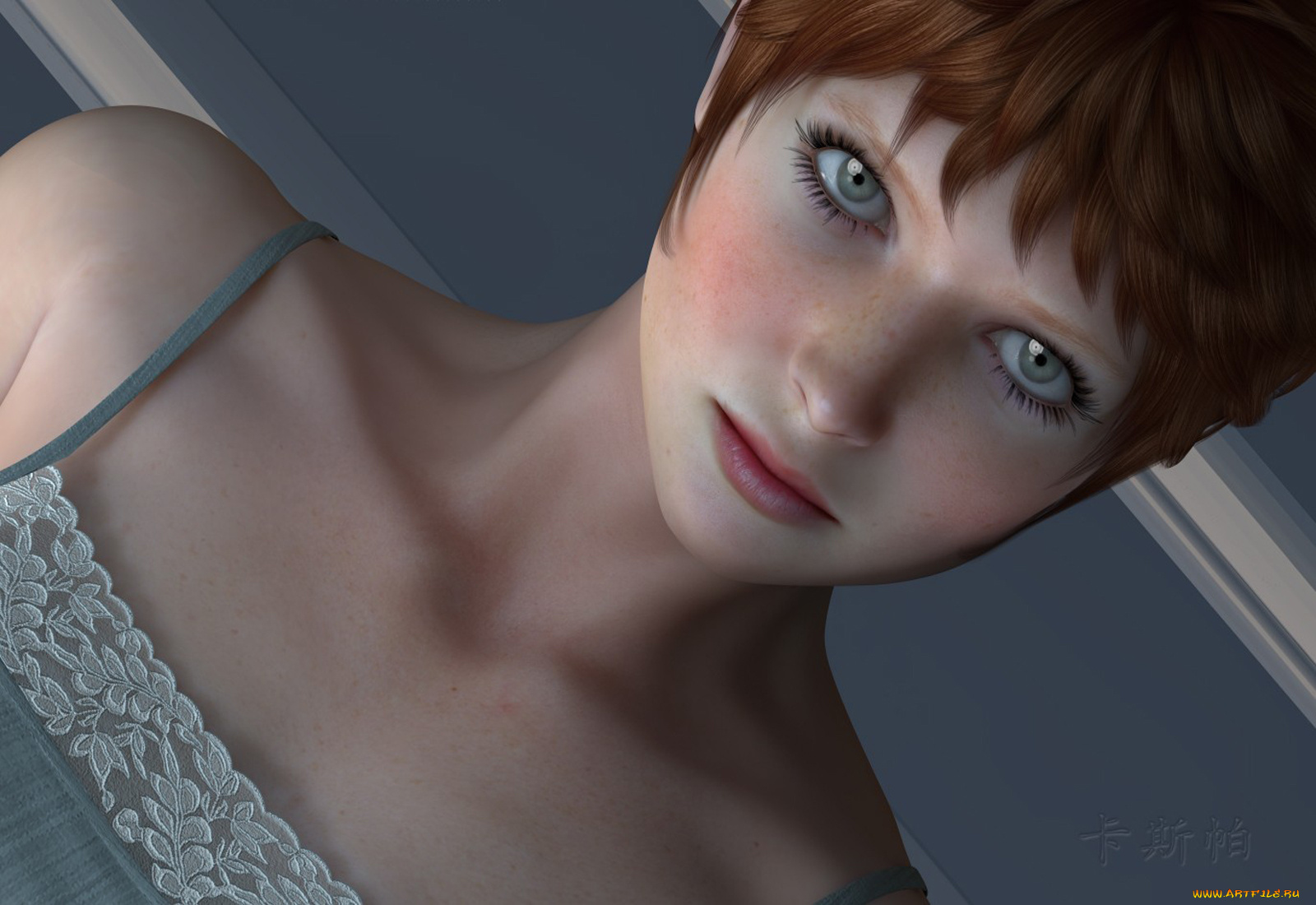 3д, графика, portraits, портрет, девушка, взгляд