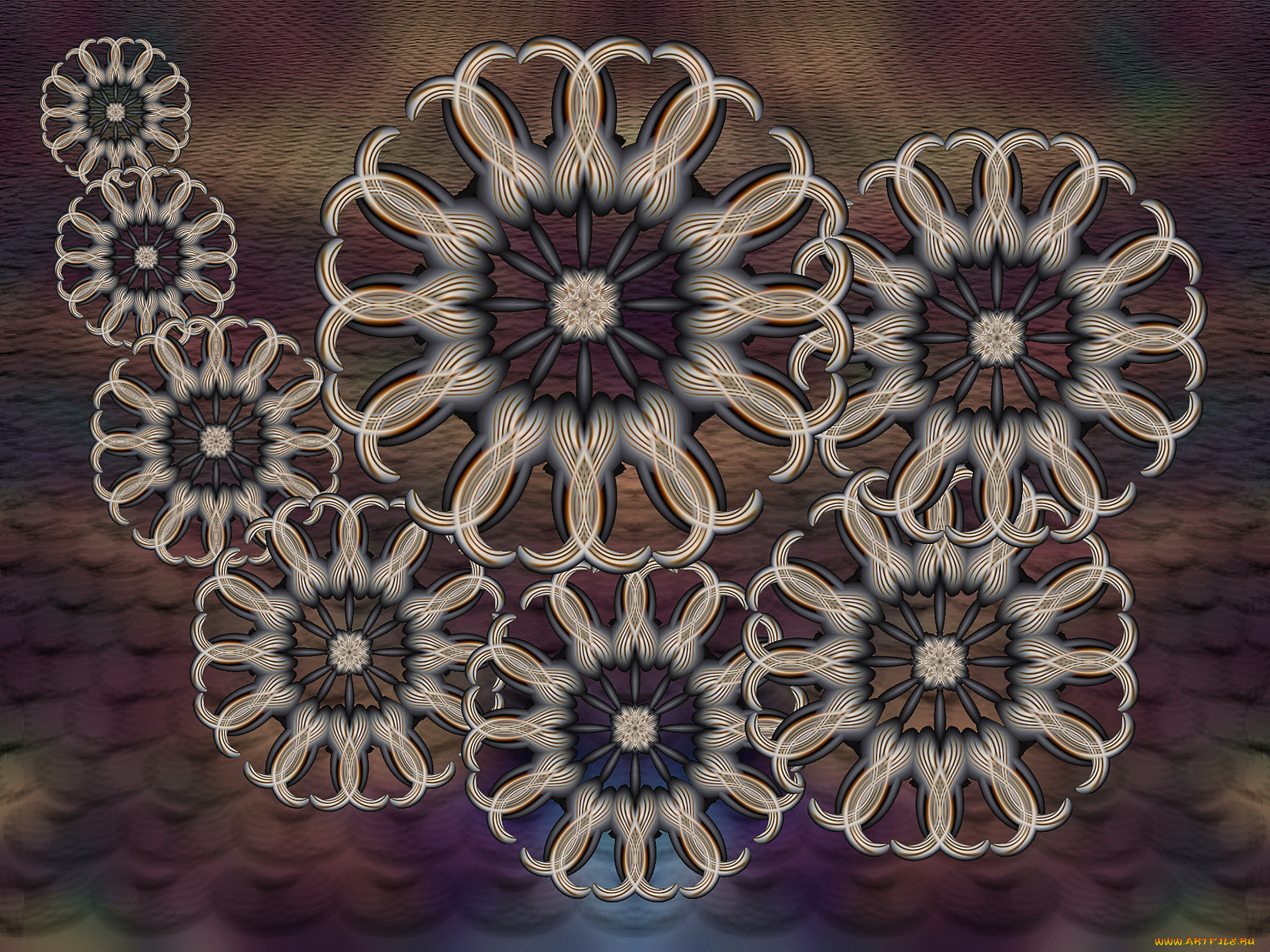 3д, графика, fractal, фракталы, фон, узор