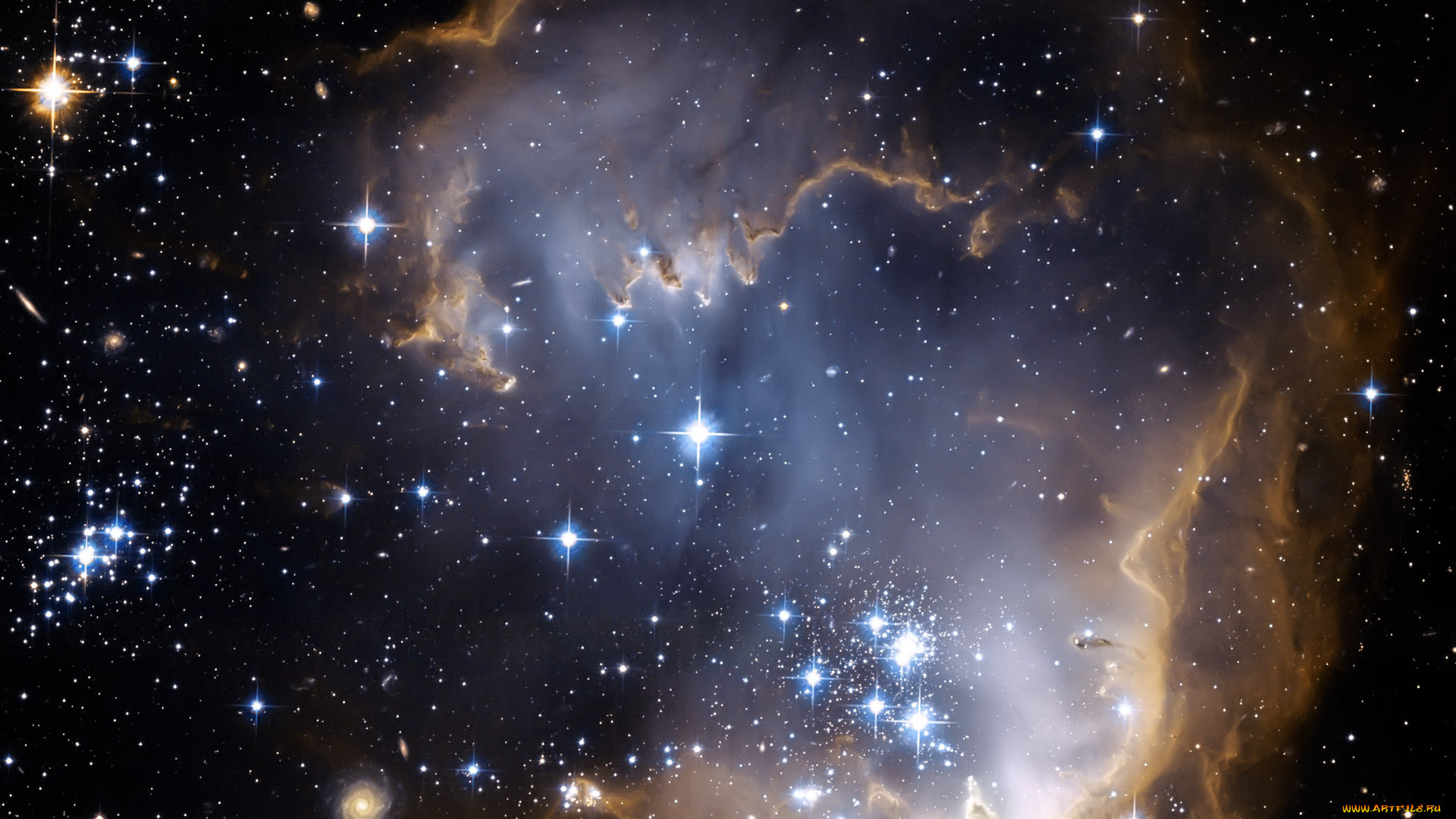 космос, галактики, туманности, карликовая, галактика, ngc, 292, звезды, свет, малое, магелланово, облако, ммо, smc