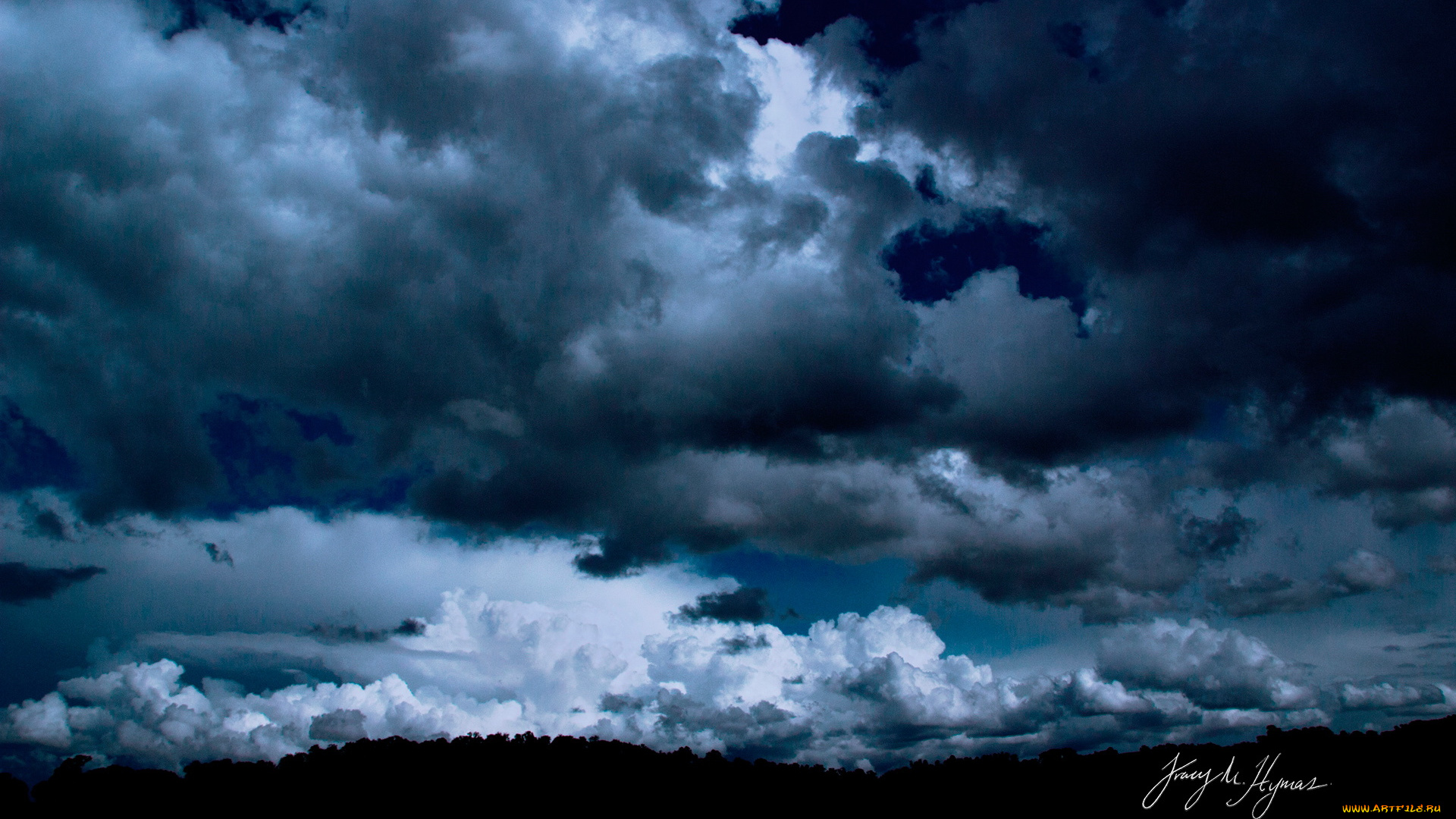 природа, облака, вечер, тучи