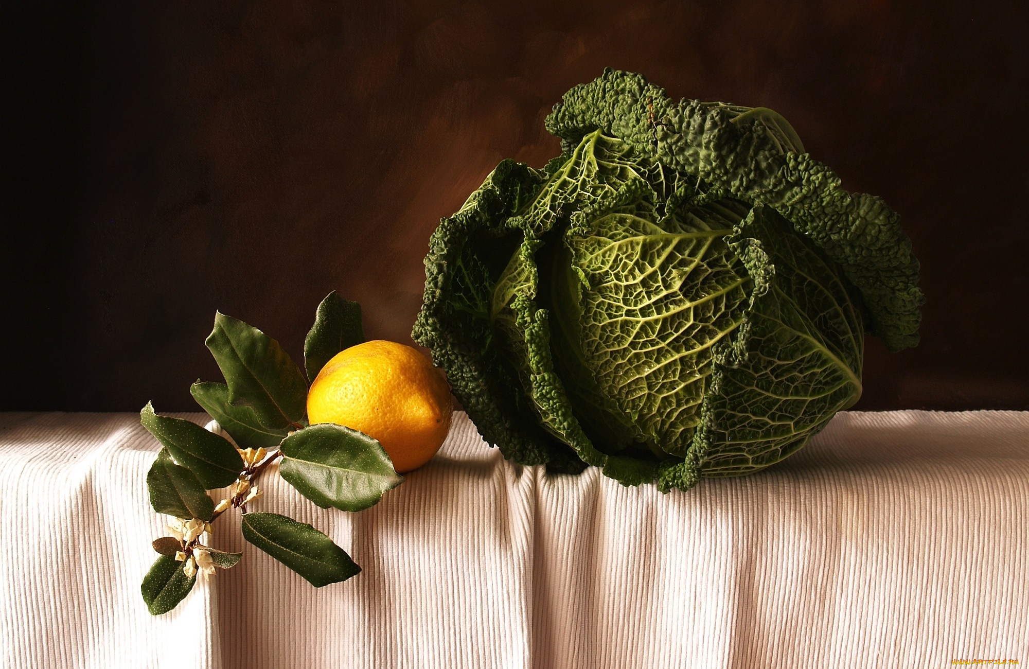 еда, фрукты, овощи, вместе, савойская, капуста, лимон