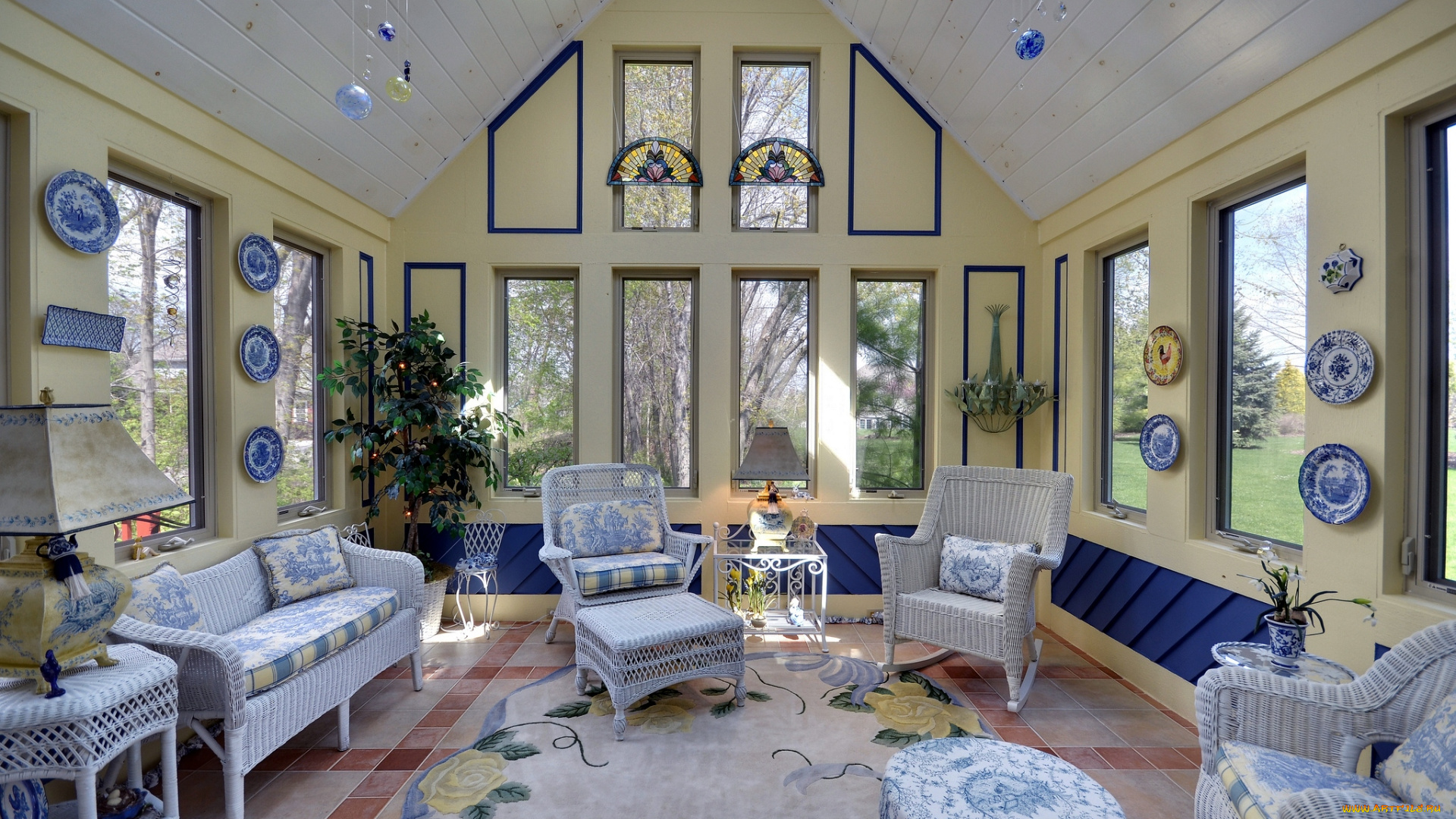 интерьер, веранды, террасы, балконы, элегантность, стиль, тарелки, кресла, терраса