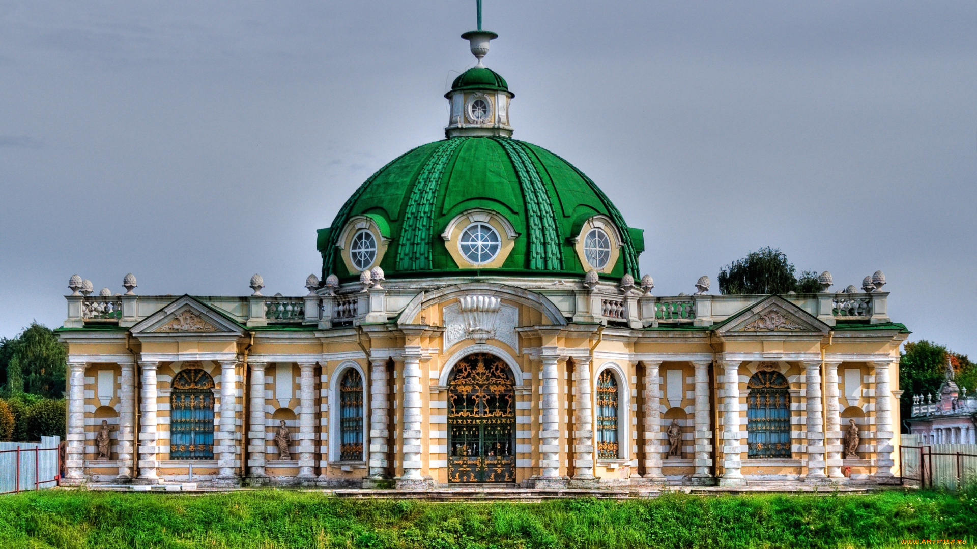 кусково, города, москва, россия, архитектура, купол