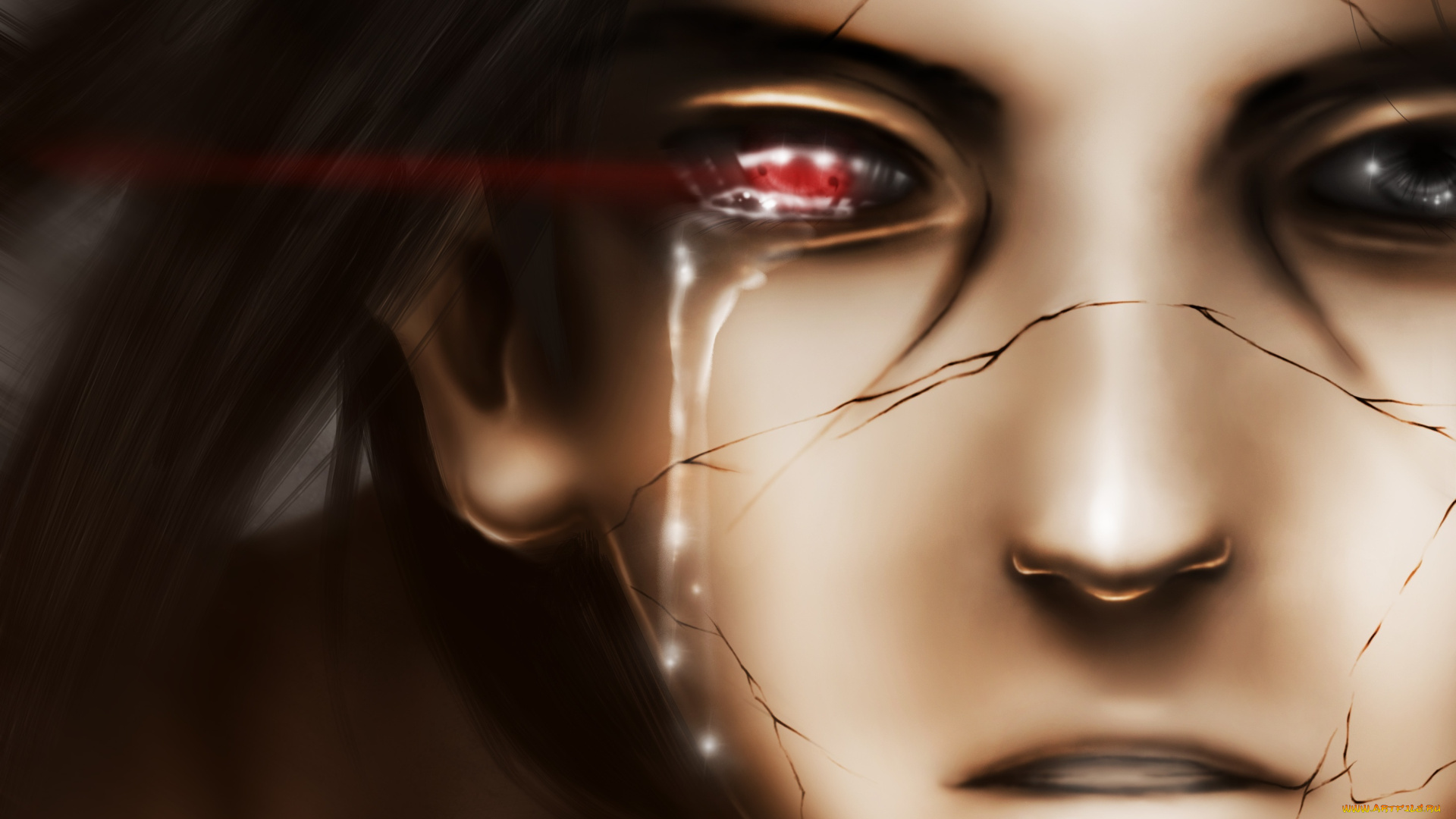 аниме, naruto, лицо, итачи, учиха, наруто