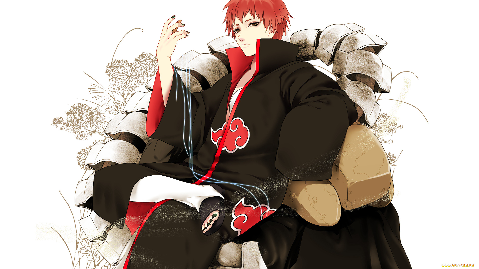 аниме, naruto, накидка, песок, сасори, наруто, парень