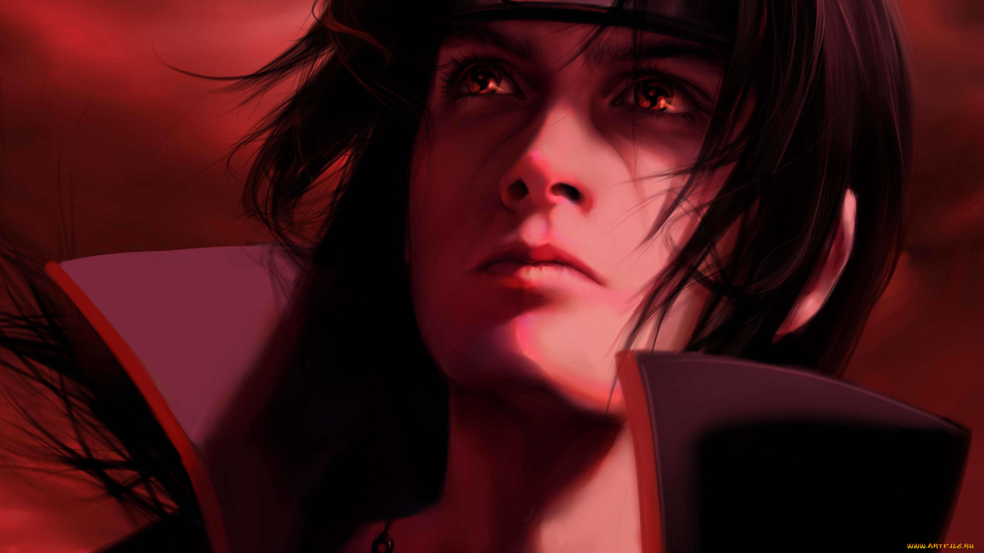 аниме, naruto, наруто, парень, волосы, лицо, учиха, арт, итачи