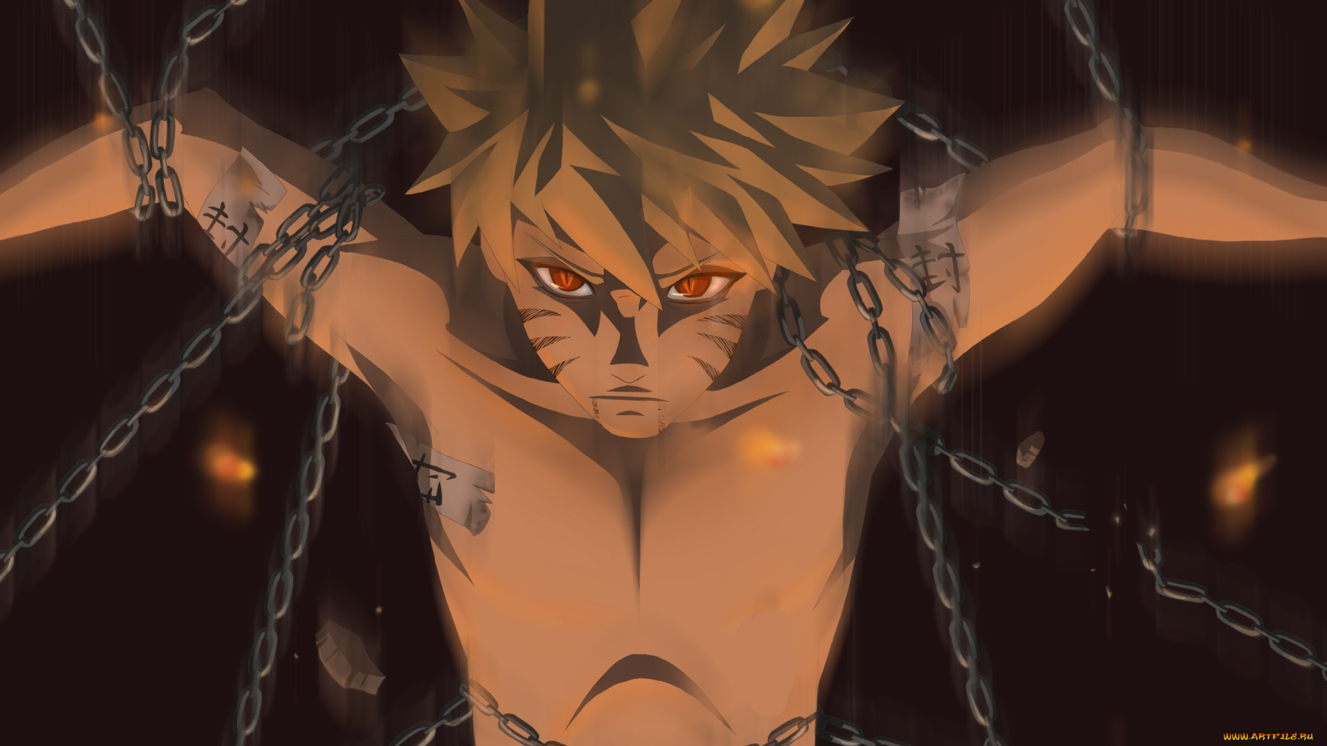 аниме, naruto, uzumaki, цепи, наруто, парень