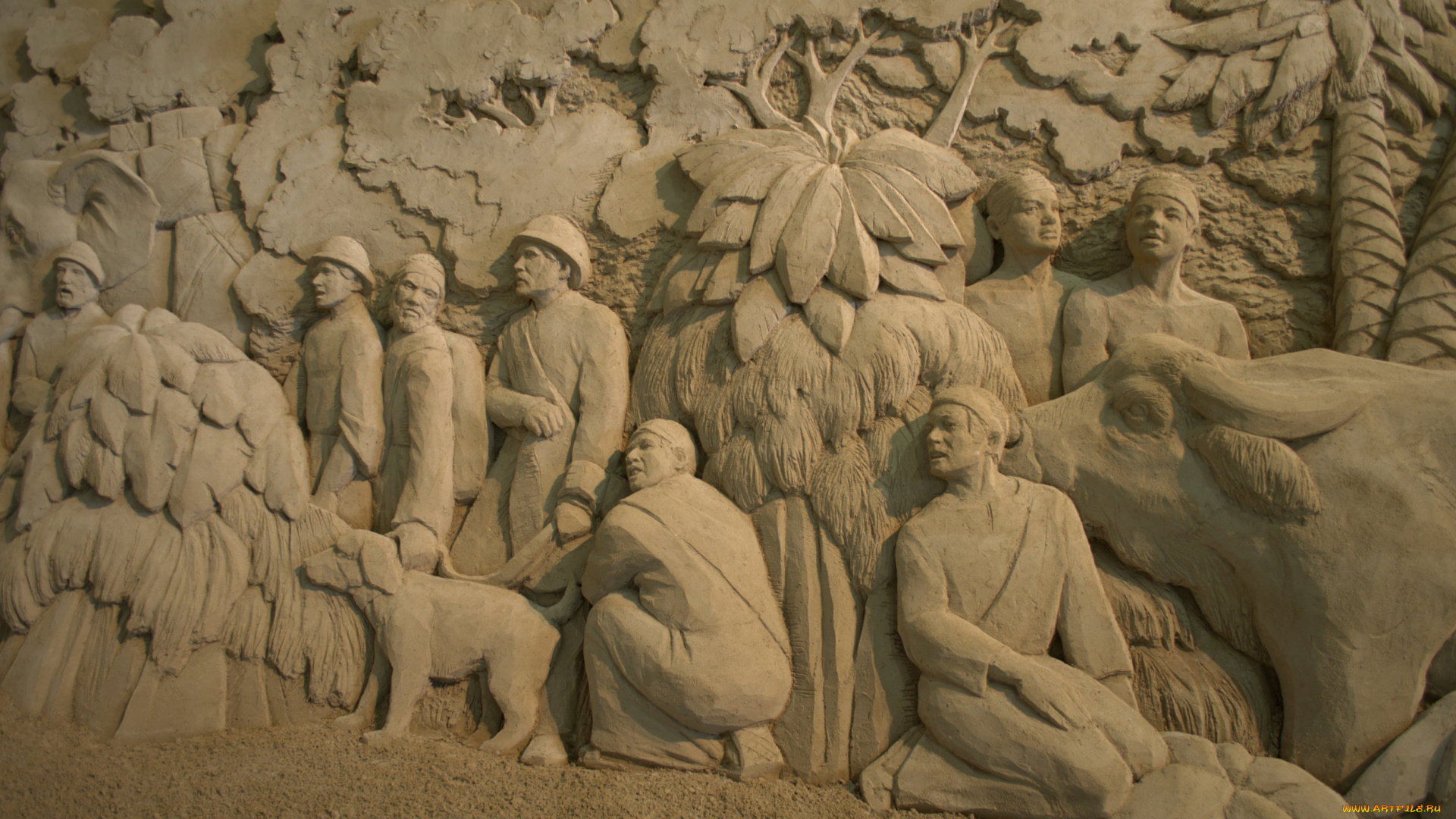 разное, фигуры, из, песка, , льда, и, снега, песок, фигуры