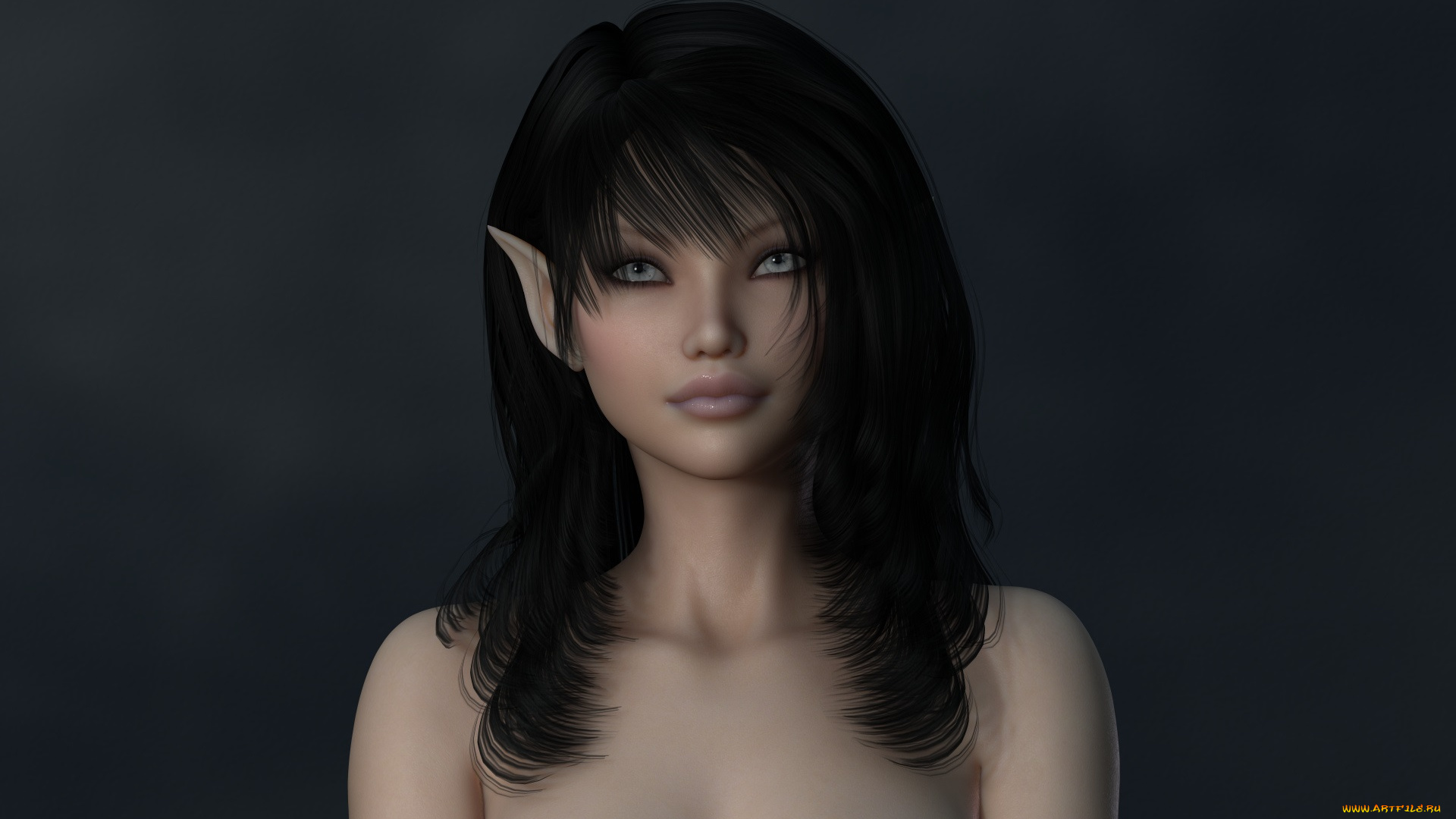 3д, графика, эльфы, , elves, эльфийка, взгляд, фон