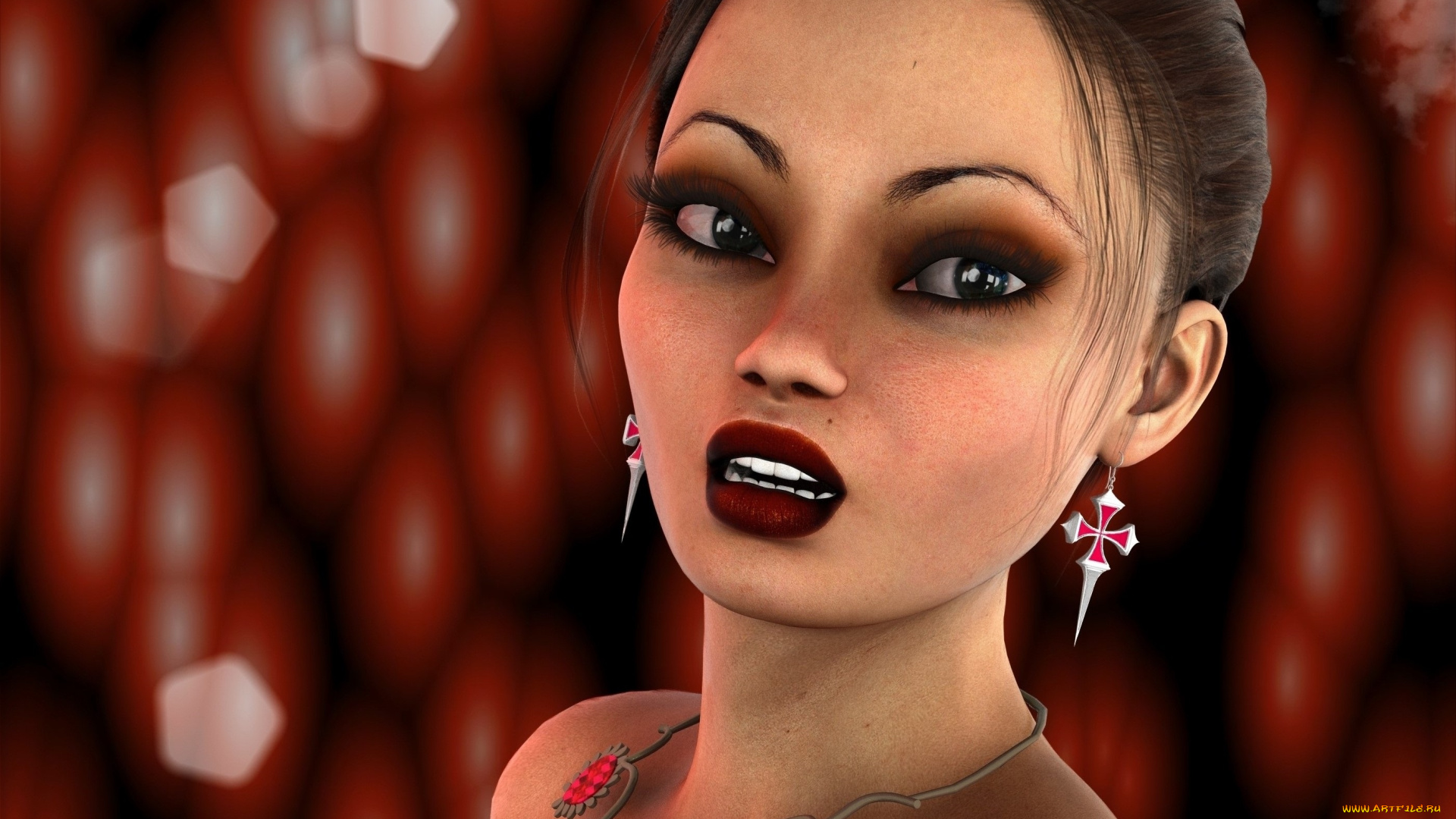 3д, графика, портрет, , portraits, взгляд, девушка, фон