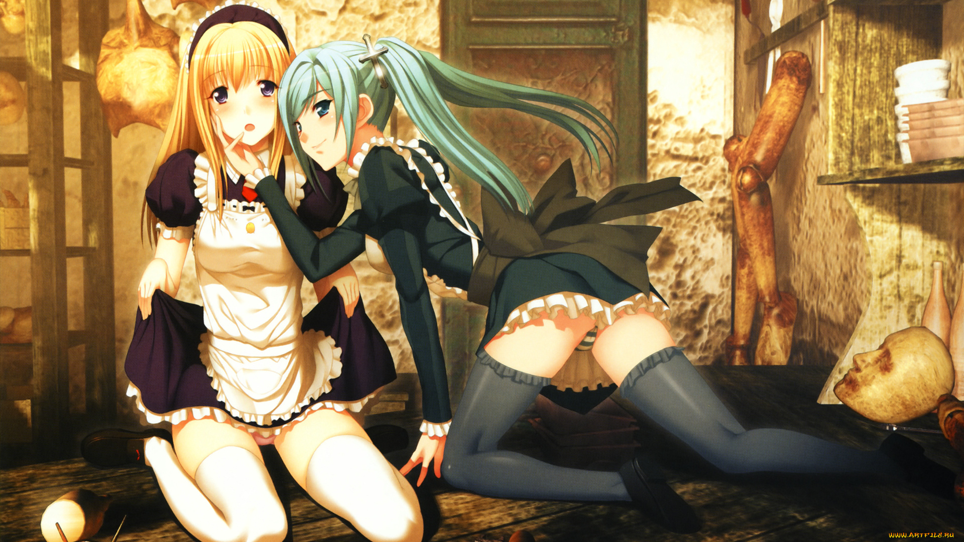 аниме, gekkou, no, carnevale, lunaria, anna, девушки, кукла, комната, части, тела, дверь