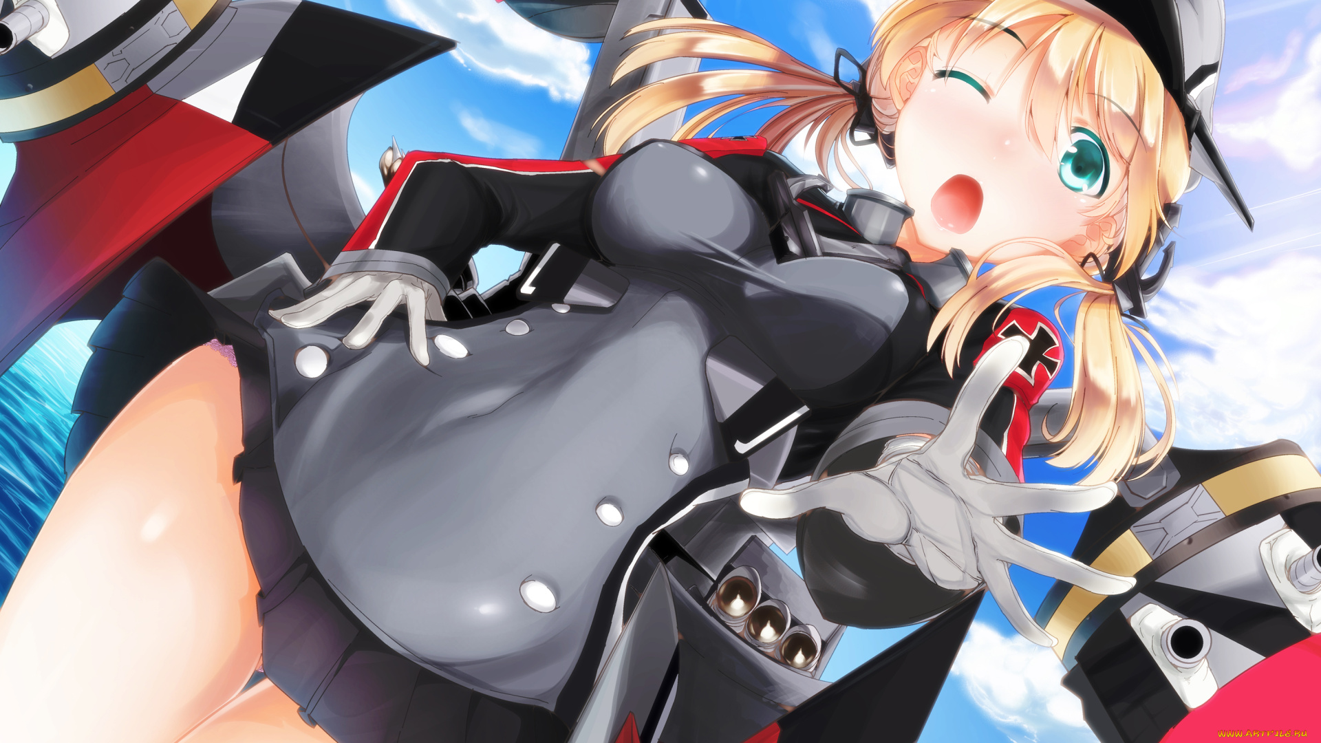 аниме, kantai, collection, блондинка, naruhodo, usagi, kancolle, девушка, prinz, eugen, kantai, collection