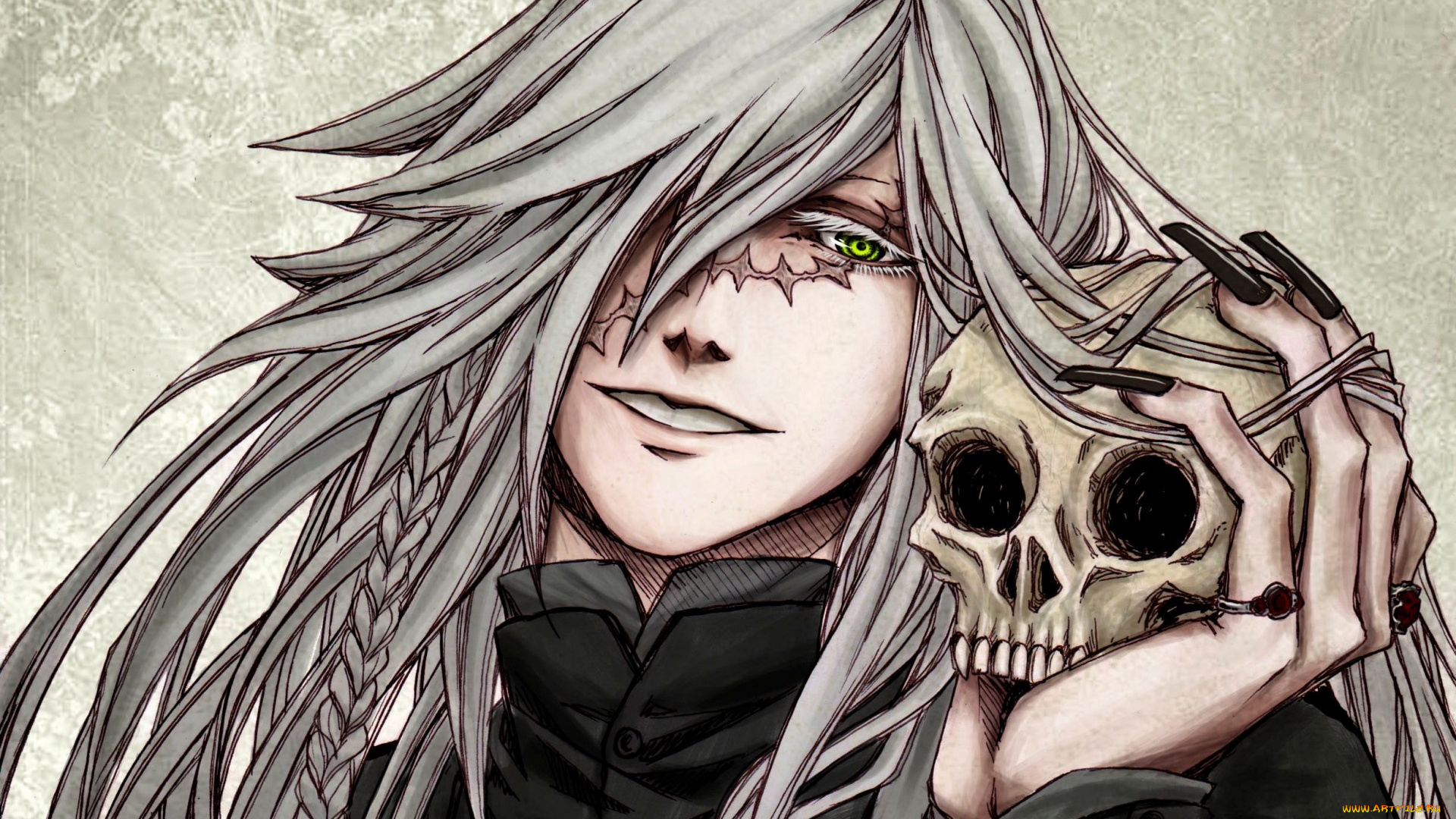 аниме, kuroshitsuji, парень, гробовщик, undertaker