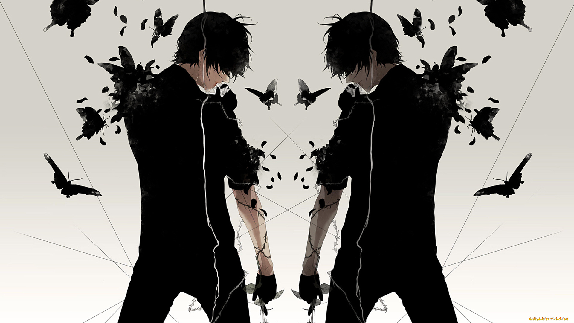 аниме, животные, , существа, re, арт, парни