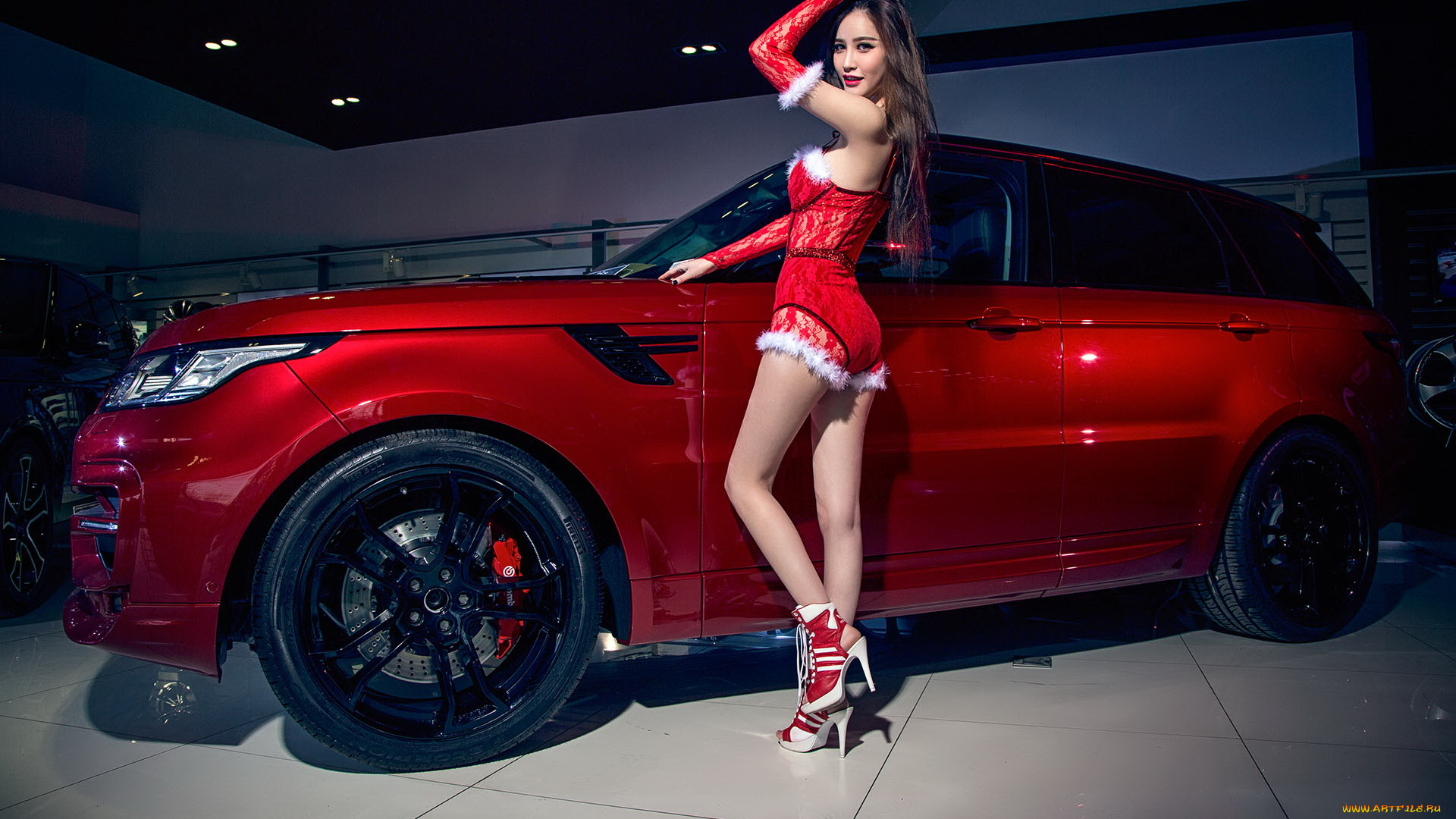 автомобили, -авто, с, девушками, девушка, взгляд, фон, автомобиь