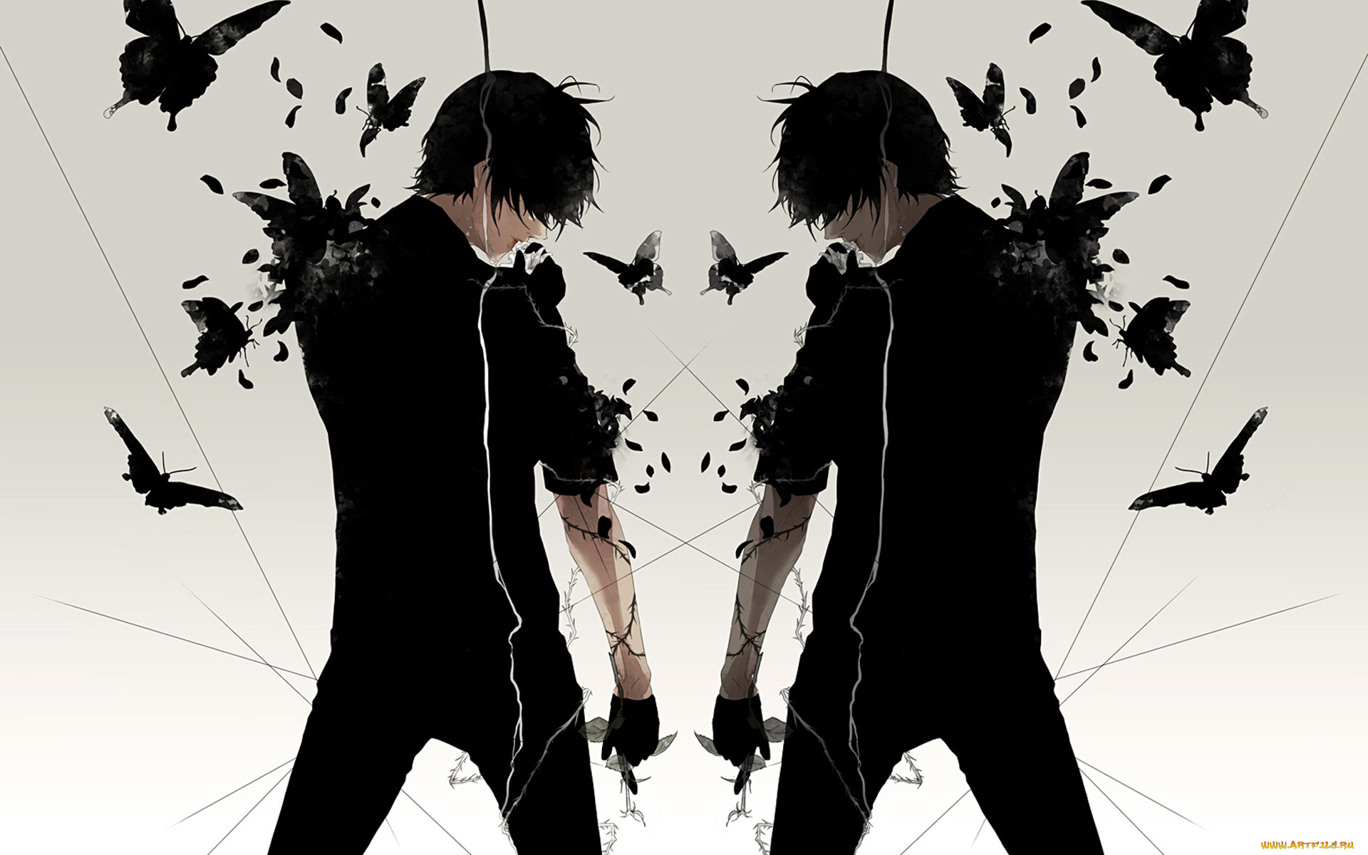 аниме, животные, , существа, re, арт, парни