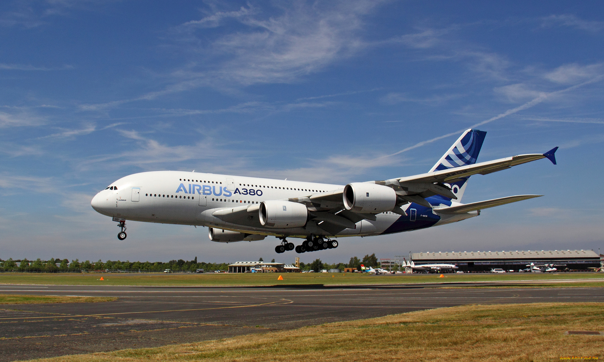 airbus, a380-800, авиация, пассажирские, самолёты, посадка, авиалайнер