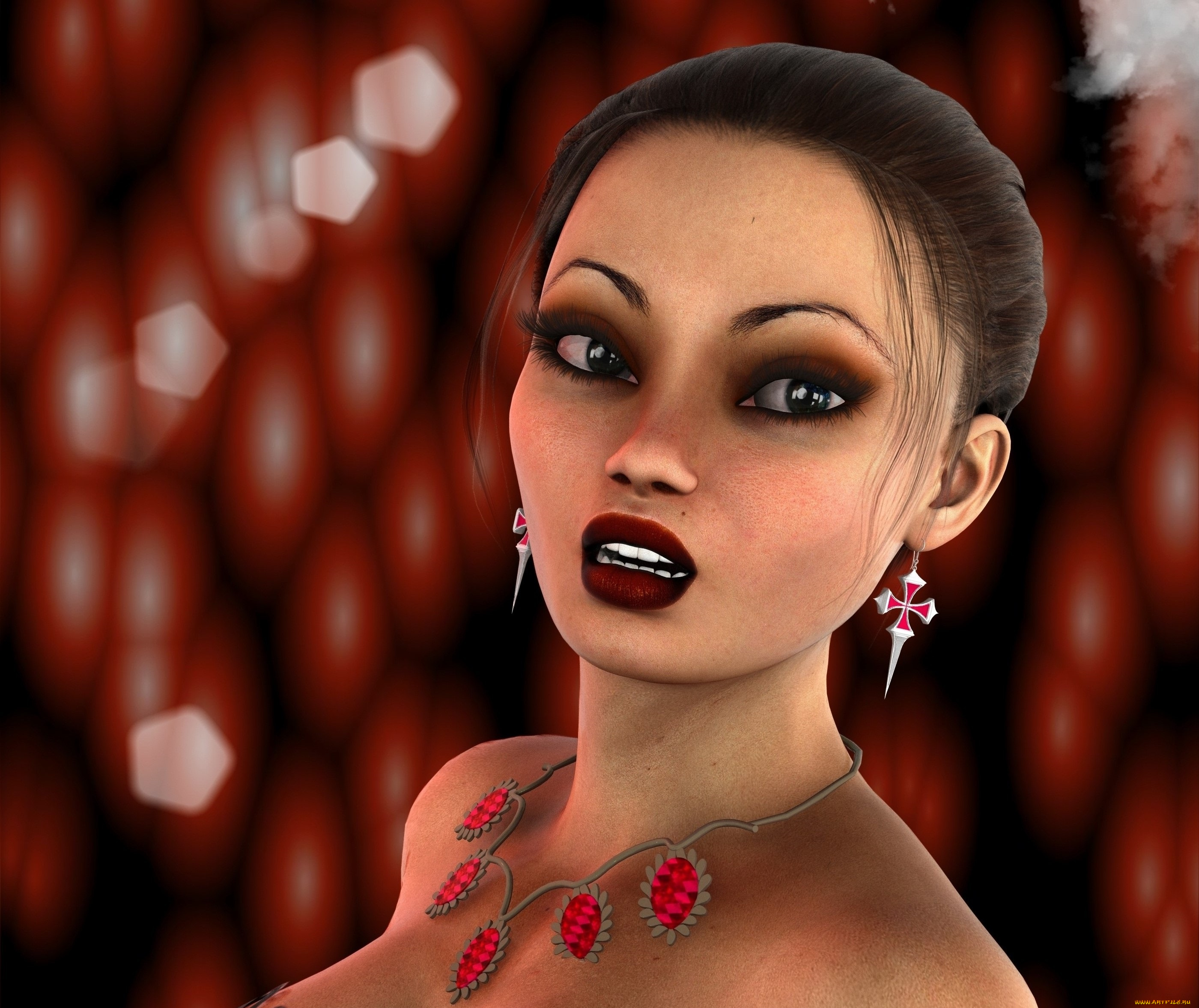 3д, графика, портрет, , portraits, взгляд, девушка, фон