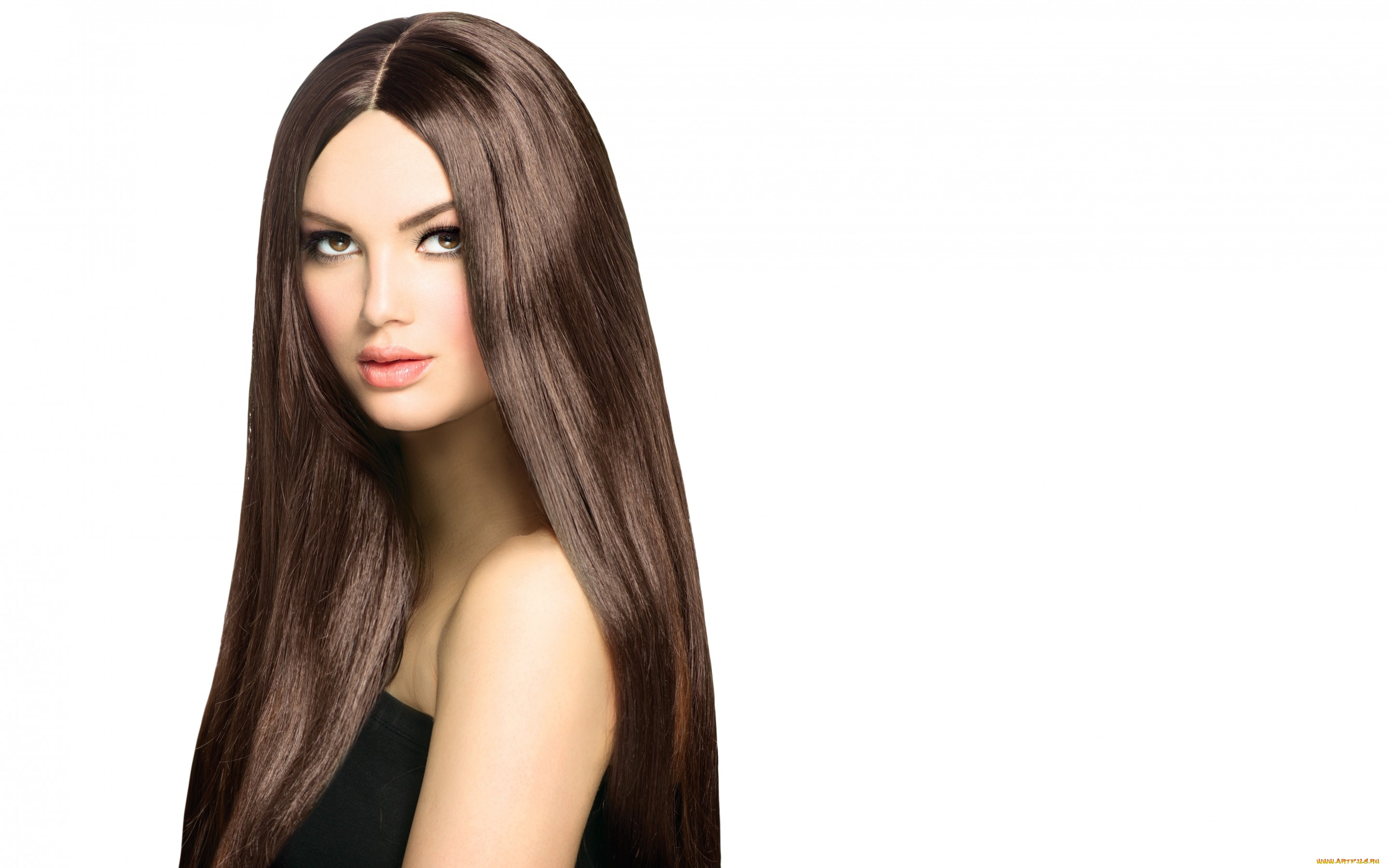 девушки, -unsort, , лица, , портреты, девушка, белый, фон, взгляд, шатенка