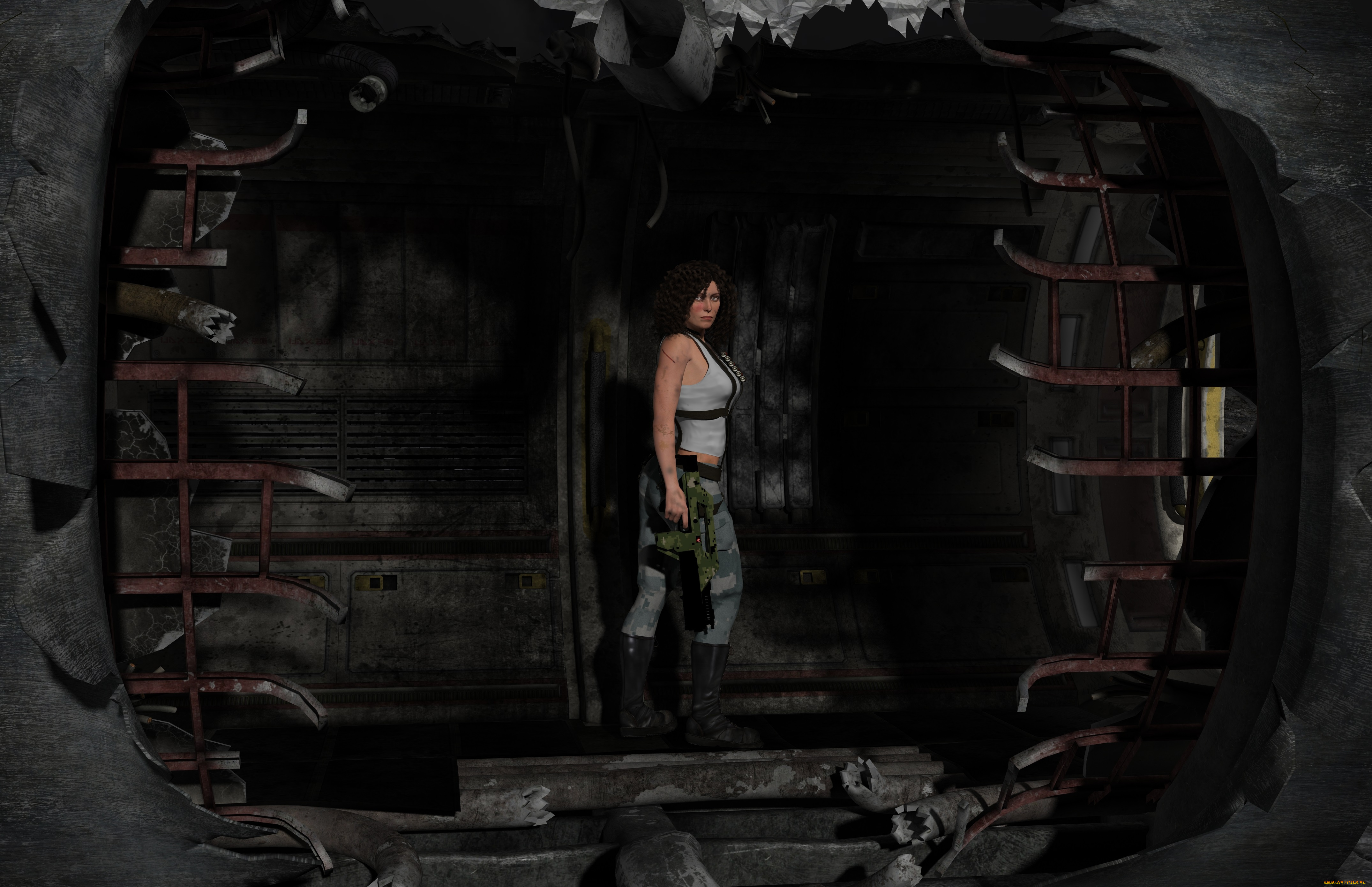 3д, графика, фантазия, , fantasy, фон, взгляд, девушка