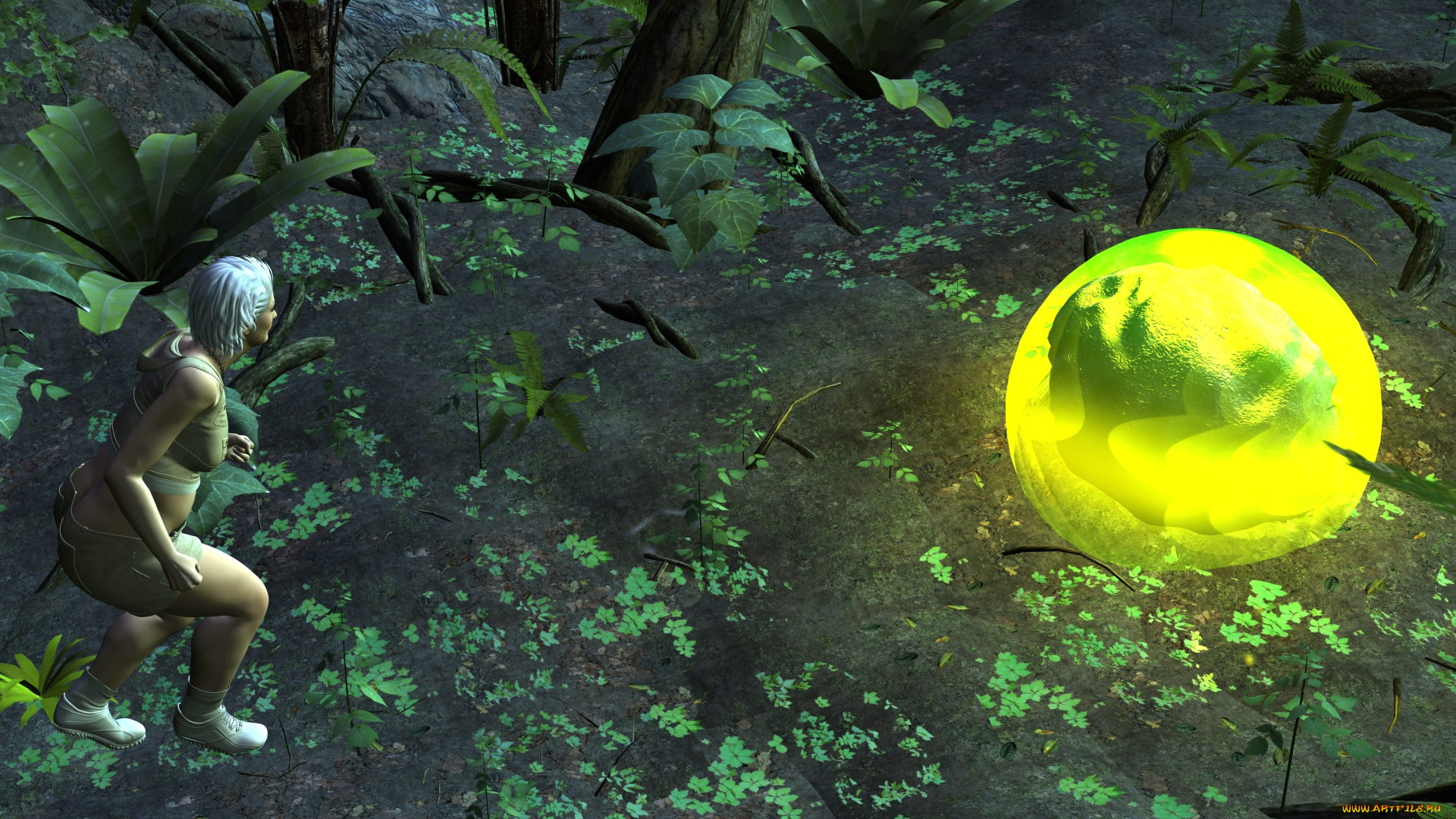 3д, графика, фантазия, , fantasy, шар, фон, взгляд, девушка