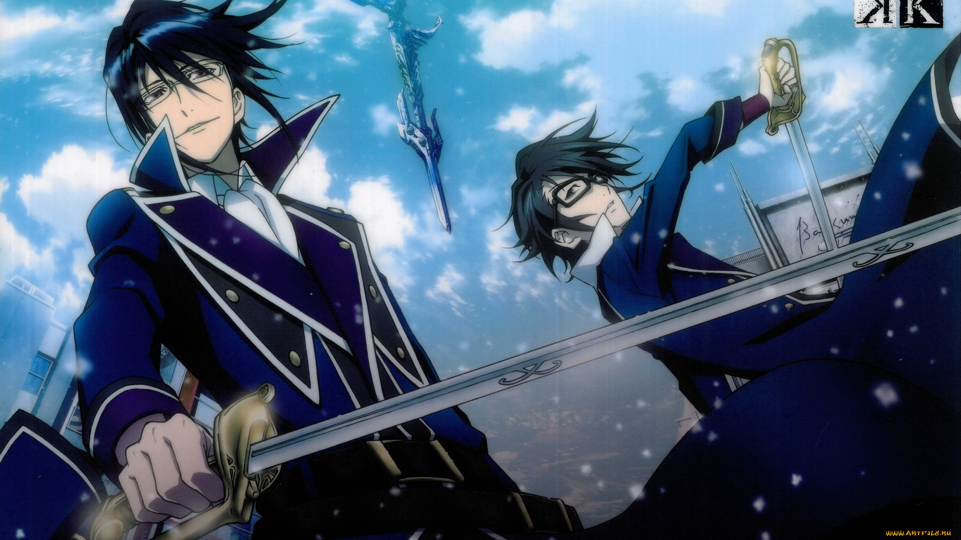 аниме, k, project, фушими, сарухико, мунаката, рейши, синий, король, проект, кей, мечи