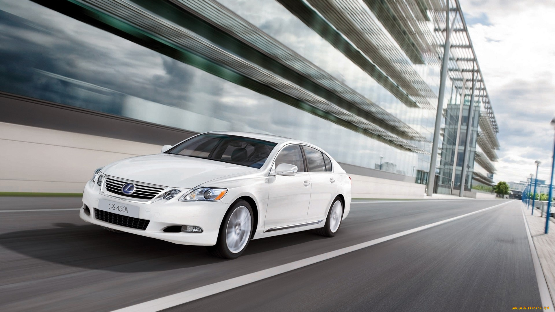 автомобили, lexus, скорость, шоссе, дорога, здание, белый, лексус, 450h, gs