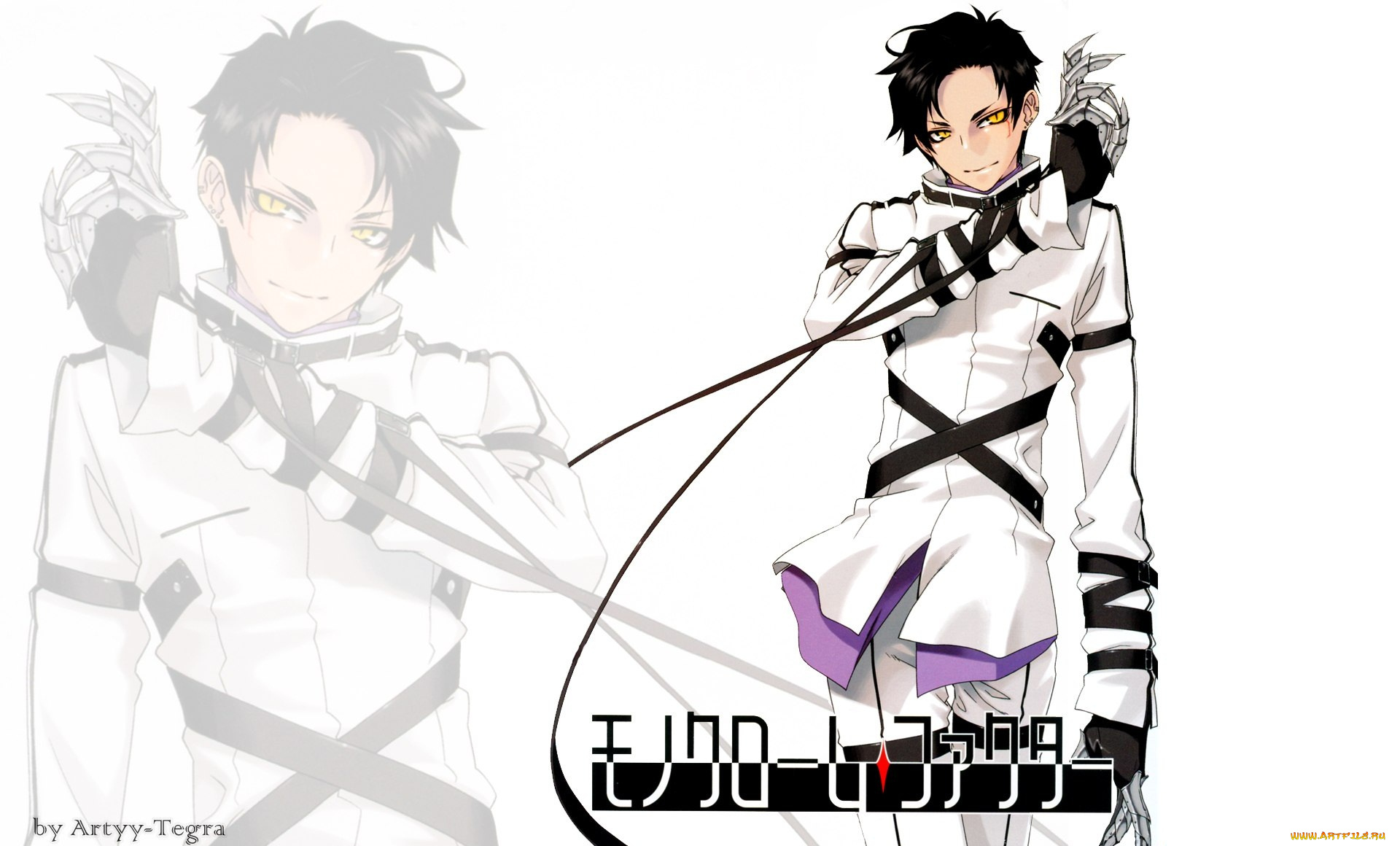 аниме, monochrome, factor, парень, монохромный, фактор