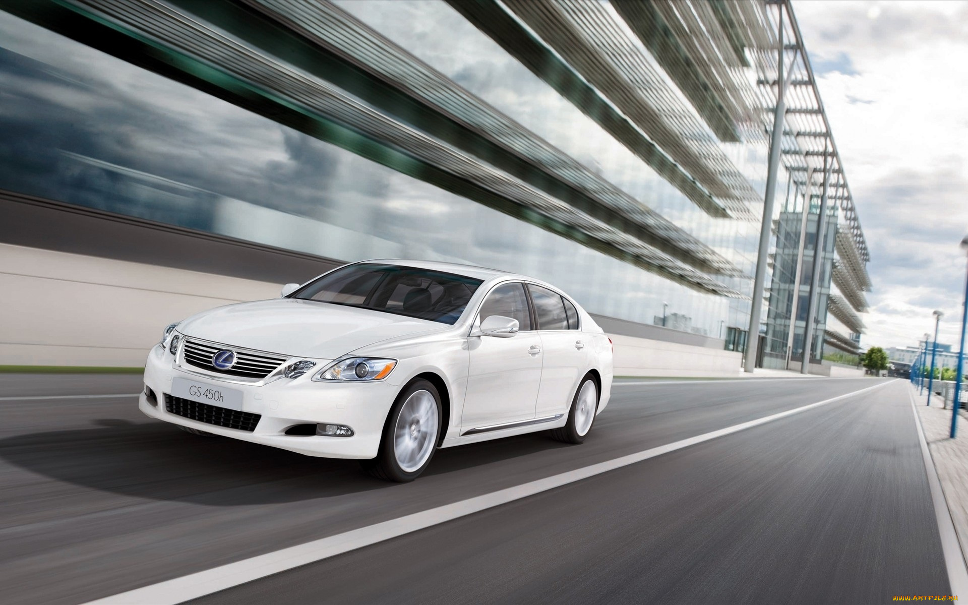 автомобили, lexus, скорость, шоссе, дорога, здание, белый, лексус, 450h, gs