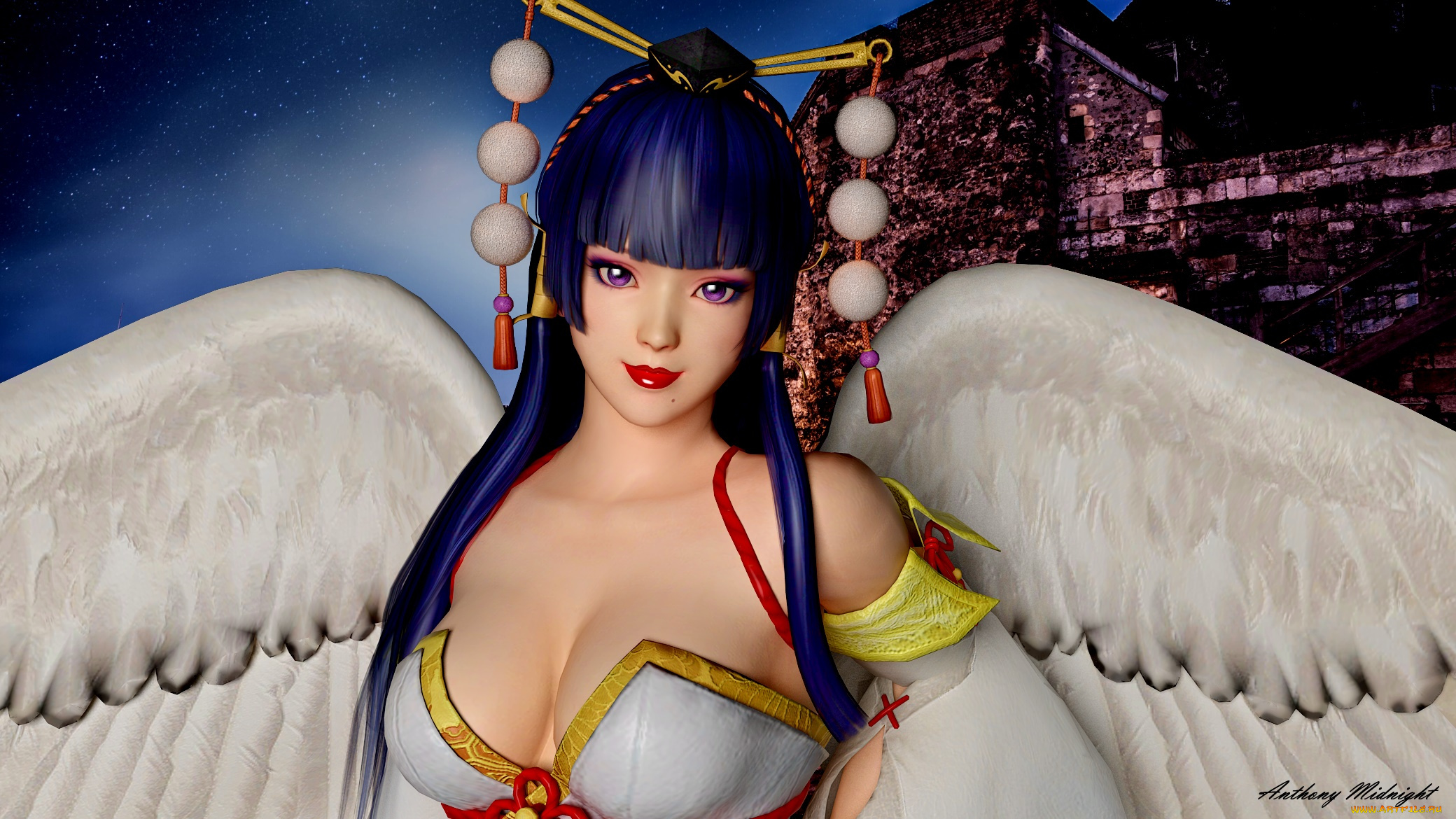 3д, графика, ангел, , angel, ангел, фон, девушка, взгляд