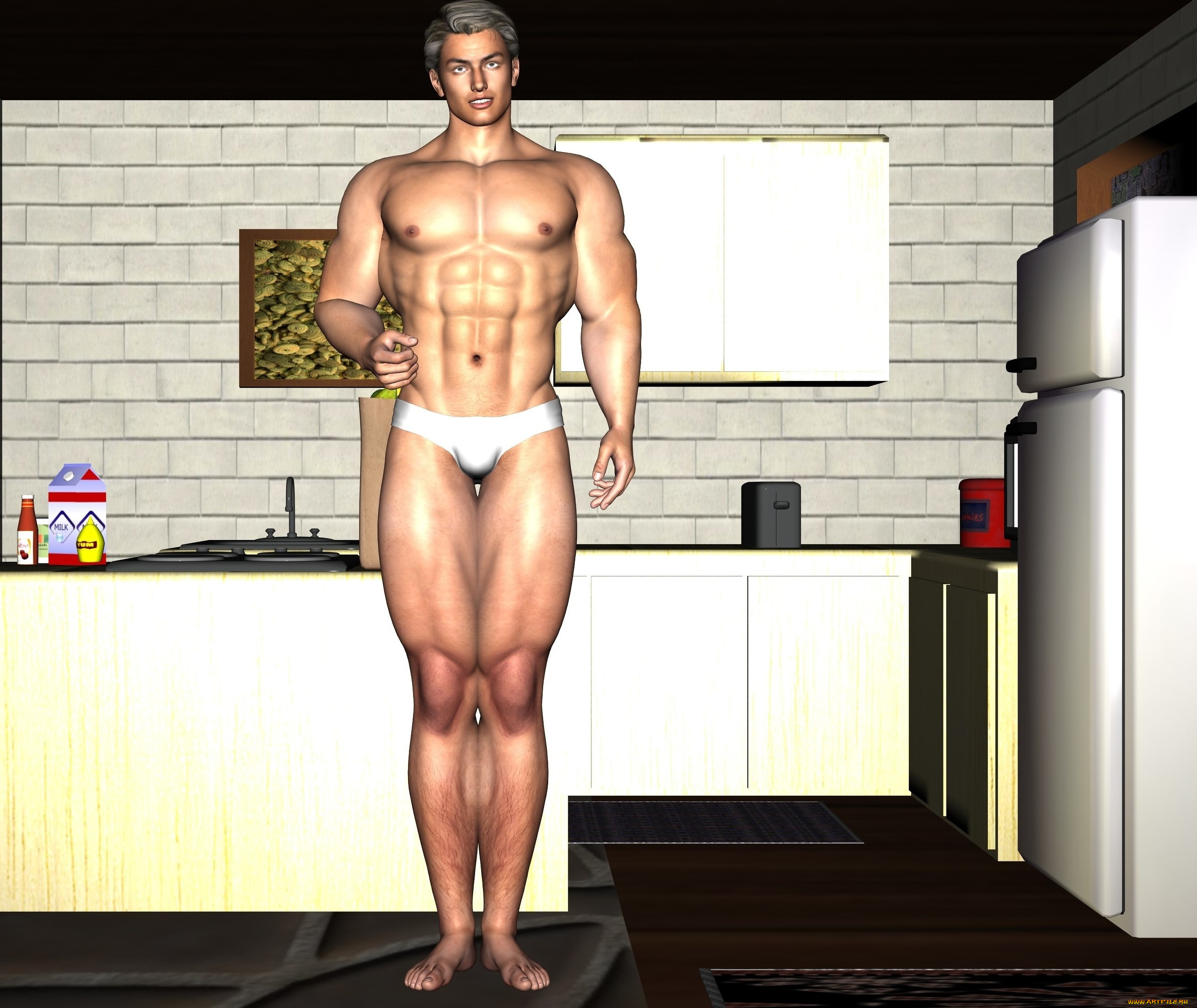 3д, графика, люди, , people, интерьер, мужчина, взгляд, фон