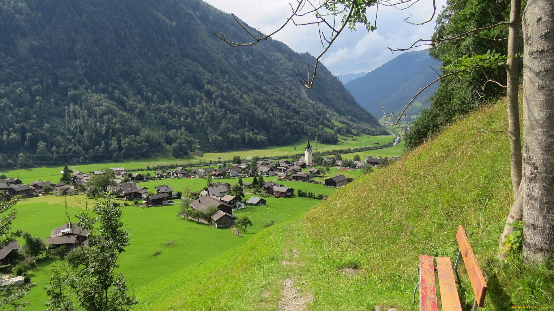 города, -, пейзажи, горы, лес, дома