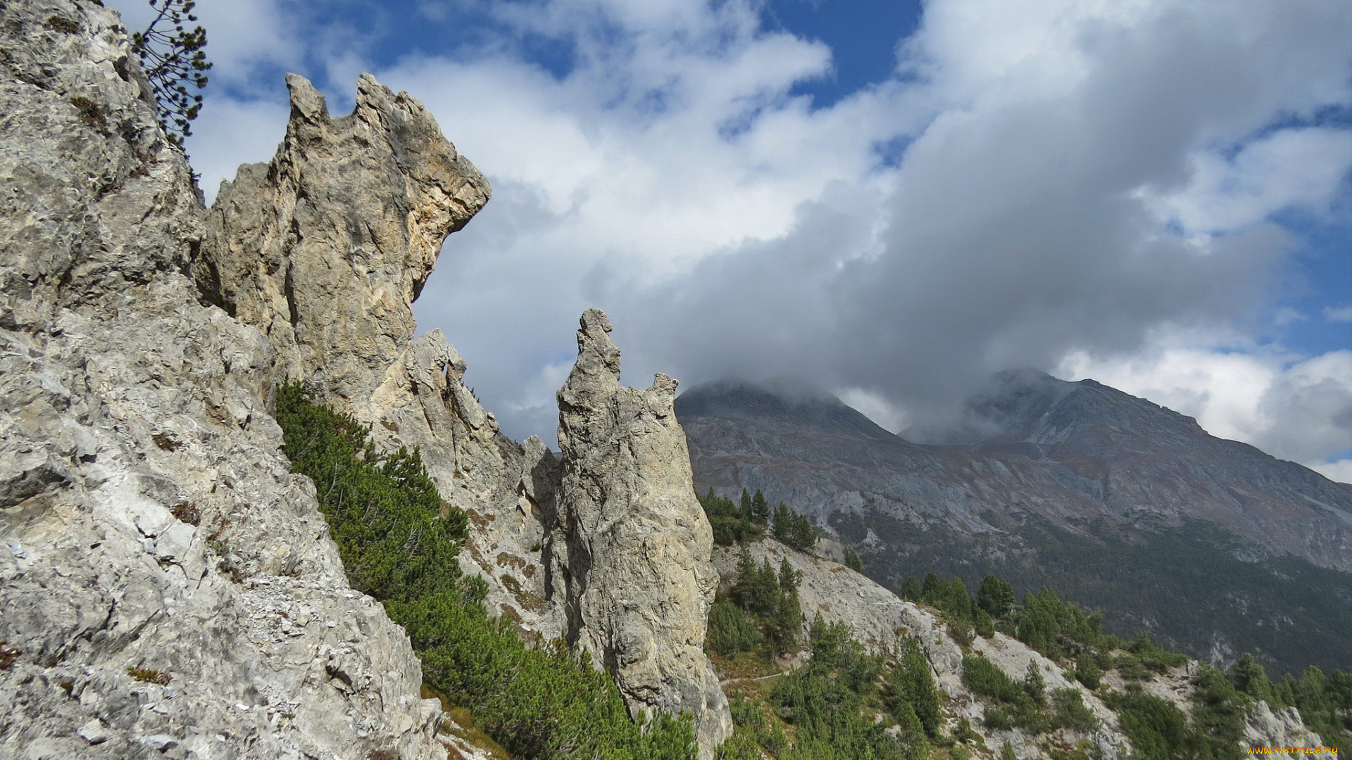 природа, горы, облака