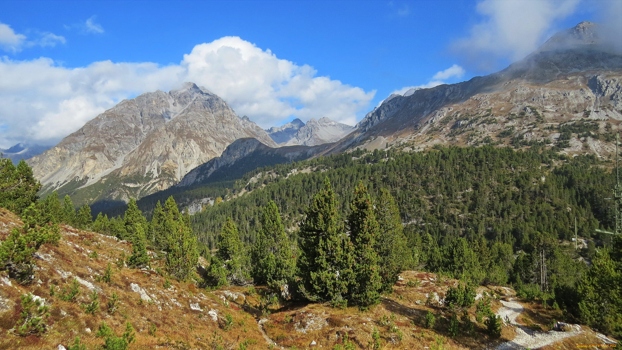 природа, горы, облака